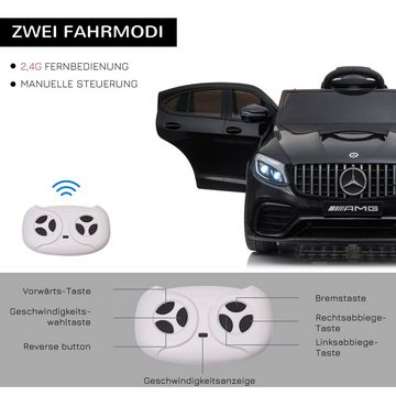 HOMCOM Elektro-Kinderauto Elektroauto mit Fernbedienung Sicherheitsgurt MP3 Schwarz, Belastbarkeit 30 kg, (1-tlg), L115 x B70 x H55 cm