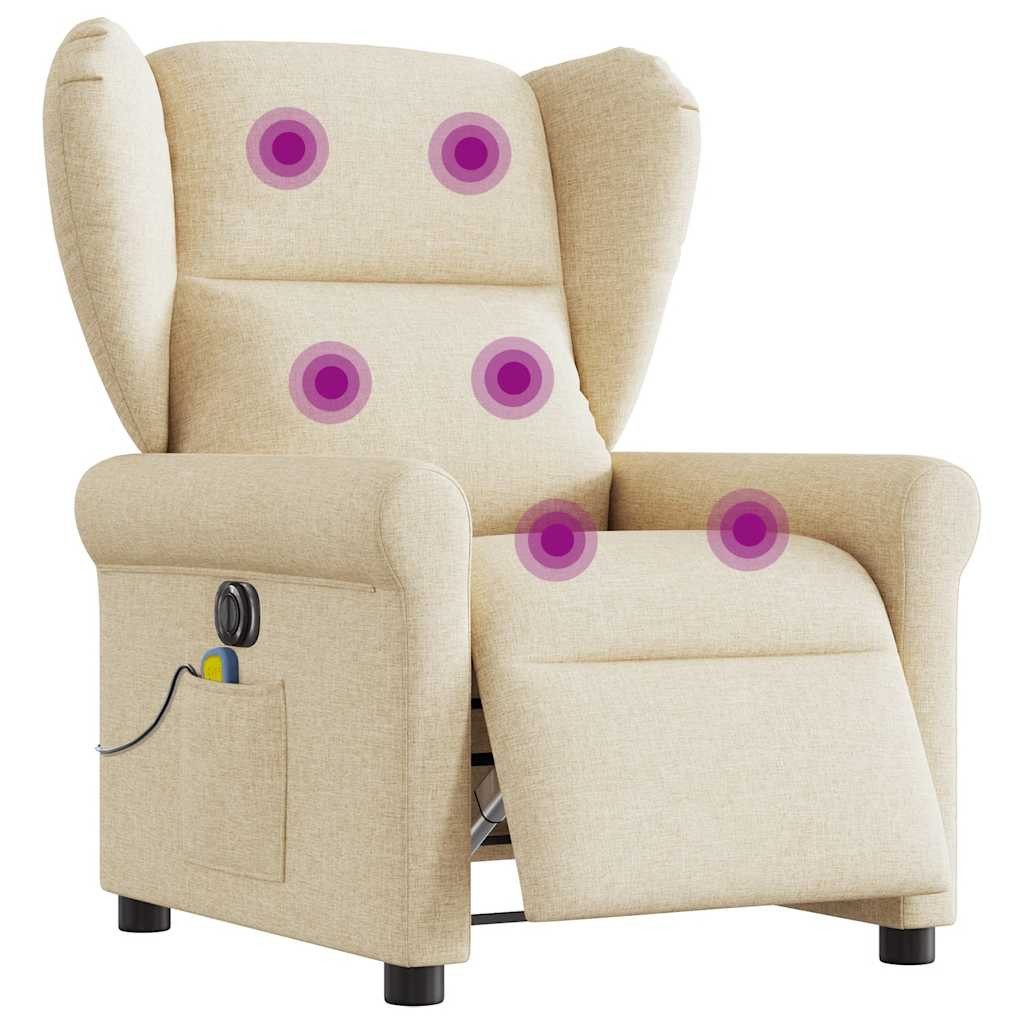vidaXL Sessel Massagesessel Elektrisch Creme Stoff günstig online kaufen