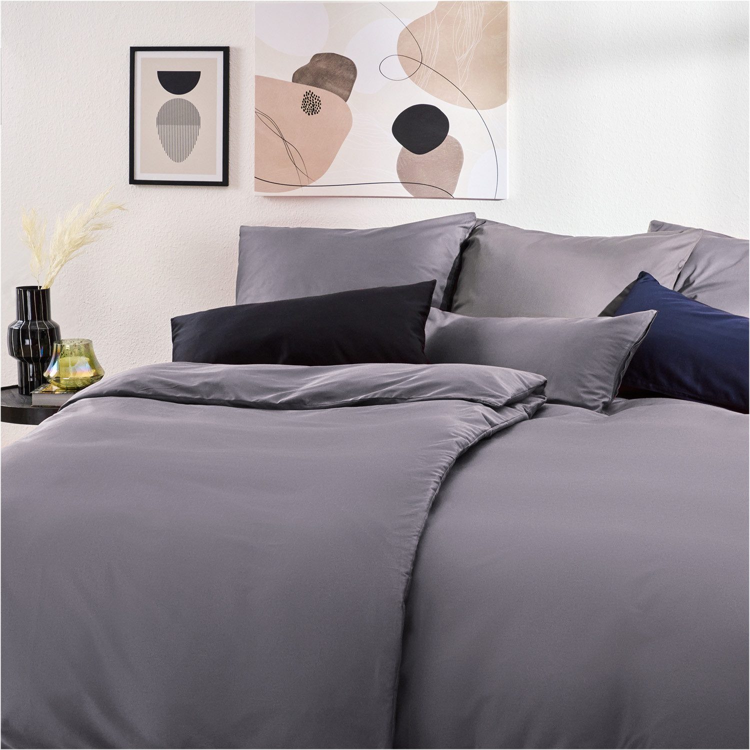 Blumtal Bettwäsche Premium Oeko Tex Zertifizierte Satin Bettwäsche, Mako-Satin, 2 teilig, aus 100% Baumwolle