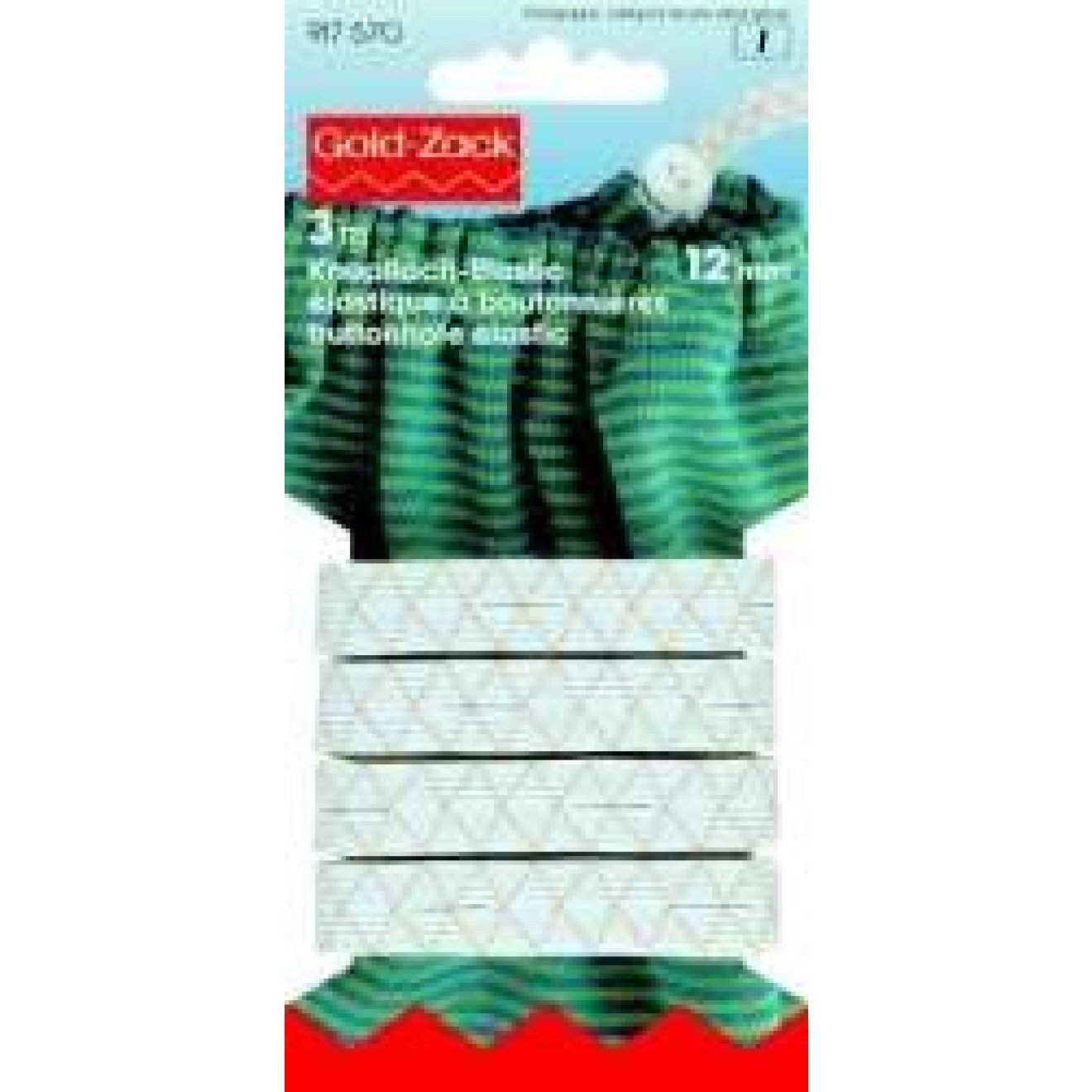 Prym Stricknadeln Knopfloch-Elastic 12 mm weiß 3 m