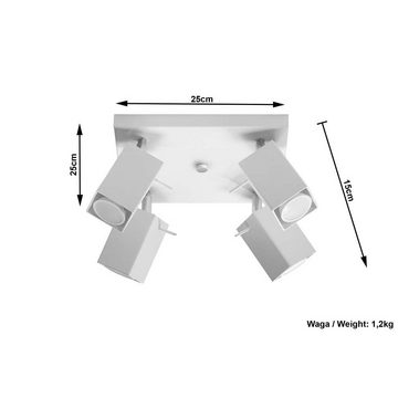 etc-shop LED Deckenspot, Leuchtmittel nicht inklusive, Deckenleuchte Deckenlampe verstellbare Spots Weiß Stahl L 25 cm