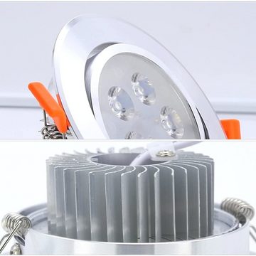 Clanmacy LED Einbaustrahler 20X LED Spot Einbaustrahler Set Einbauleuchte Deckenleuchte Strahler IP44 3W Kaltweiß mit LED Trafo 6500K