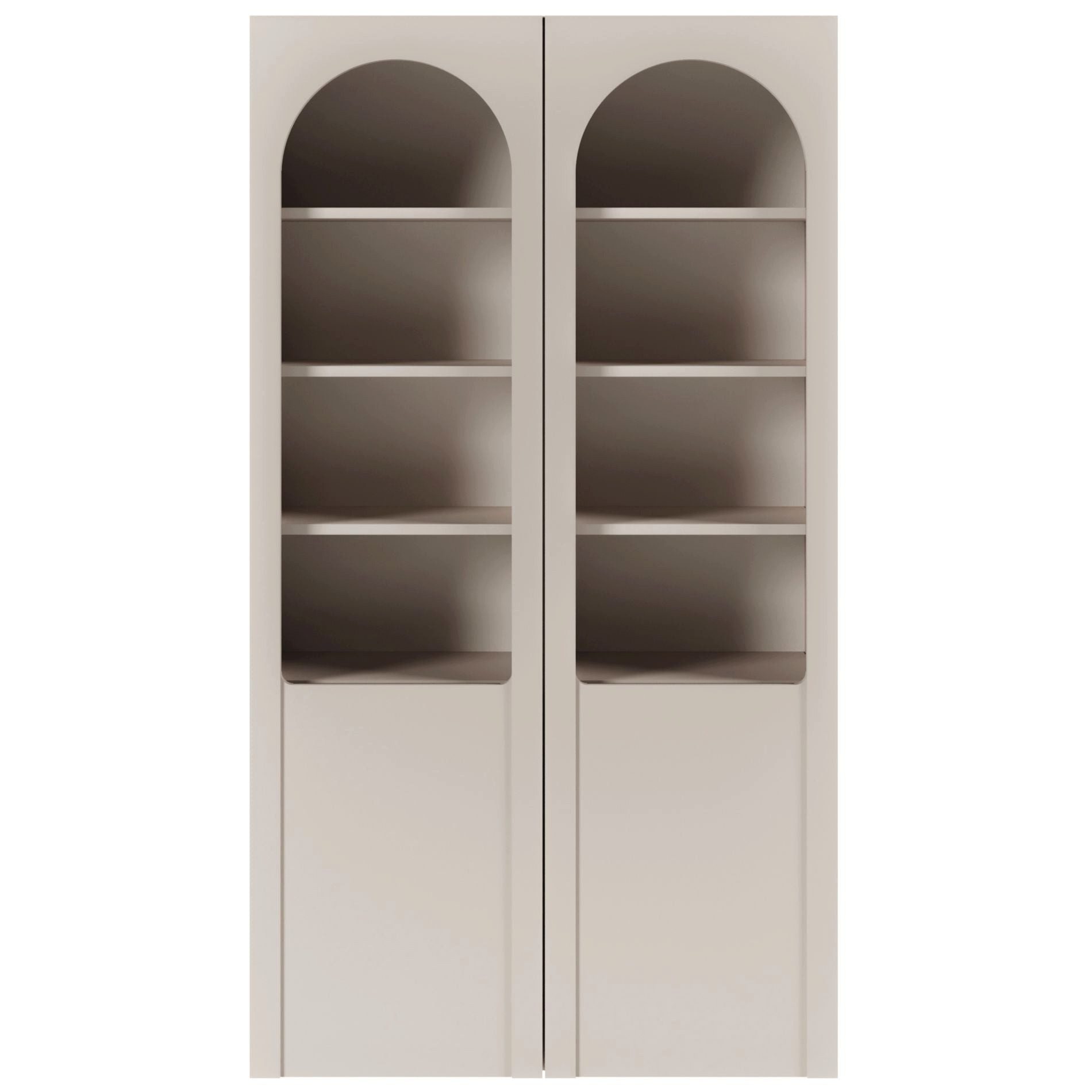 Selsey Standvitrine ARKADIA Vitrine in Kaschmirgrau mit Glasfront & Tip-On-System