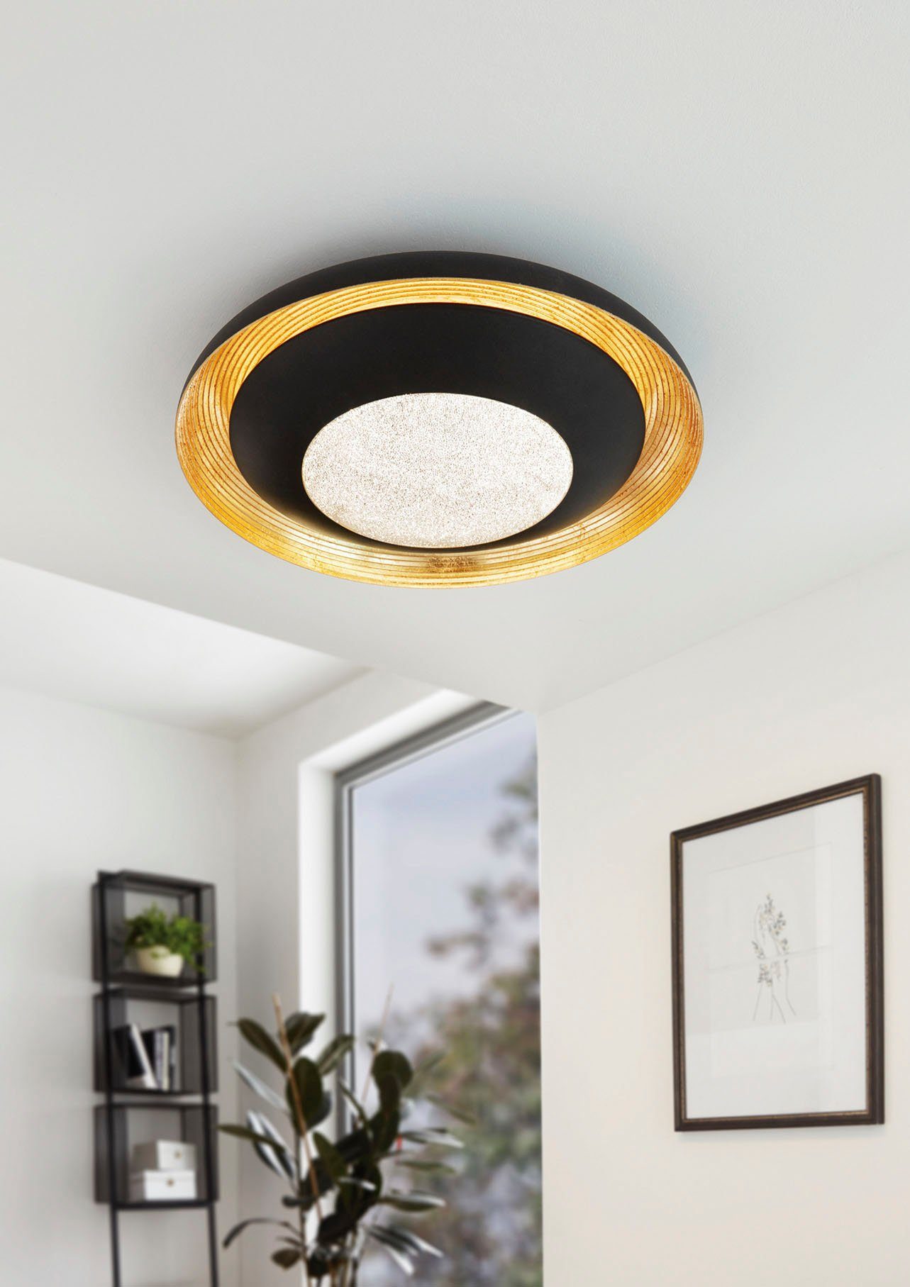 EGLO Deckenleuchte CANICOSA 2 Deckenlampe, gold, günstig online kaufen