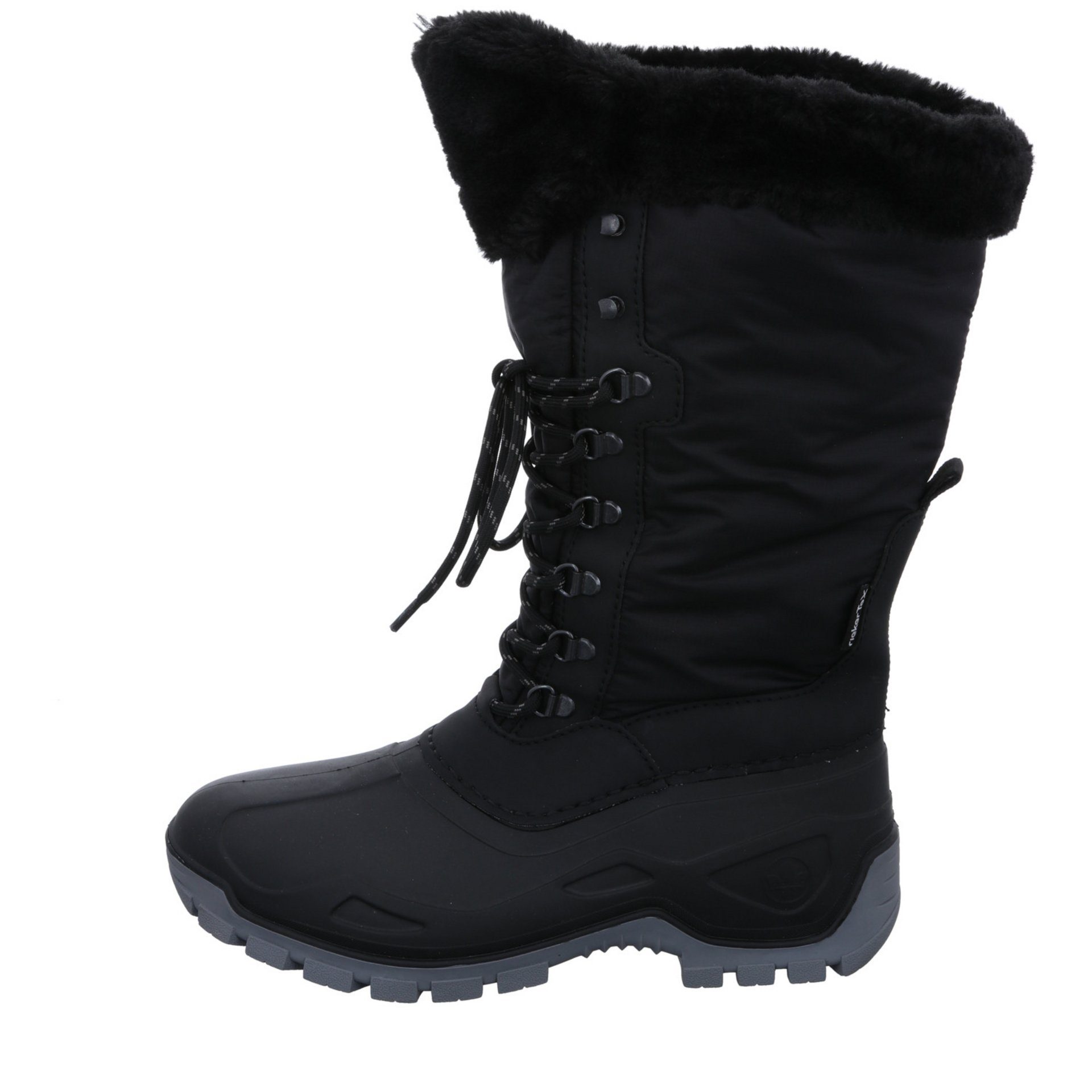 Damen Winter Boots Synthetikkombination Schuhe Snowboots Rieker Snowboots Freizeit schwarz/schwarz/nero