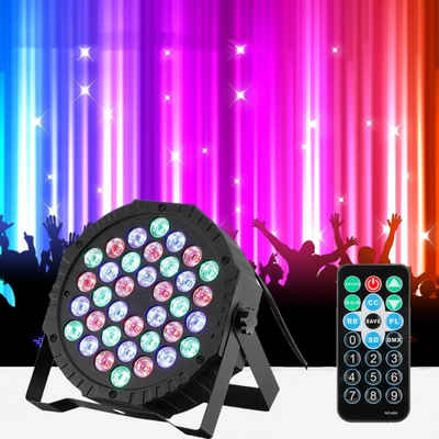 iscooter LED Discolicht 36W Disco Partylicht, 360° Rotierende, RGB DMX512, LED fest integriert, RGB, 36 LEDs RGB Bühnenlicht, Discolicht Scheinwerfer Beleuchtung