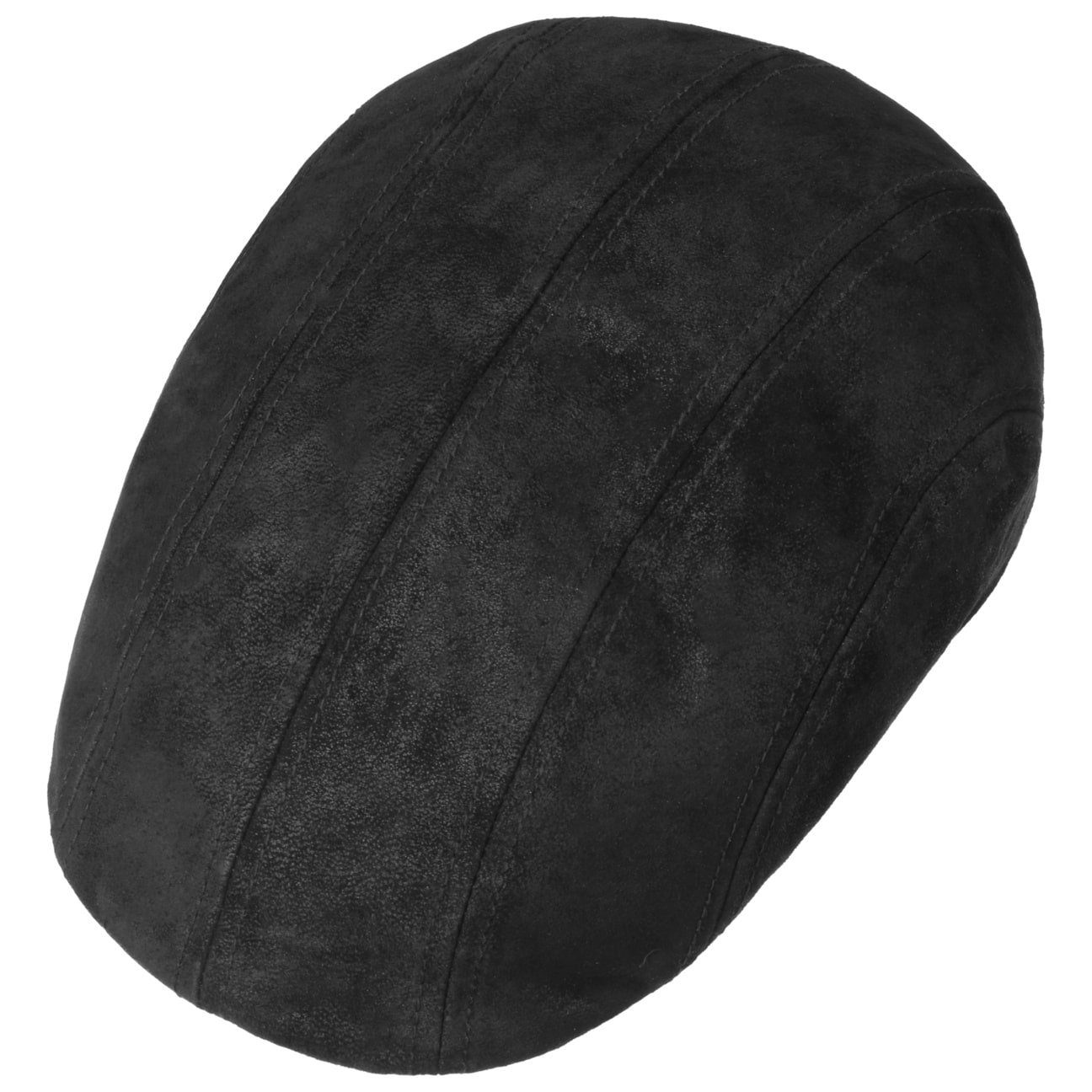 Flat Stetson schwarz Cap (1-St) Flatcap Schirm mit
