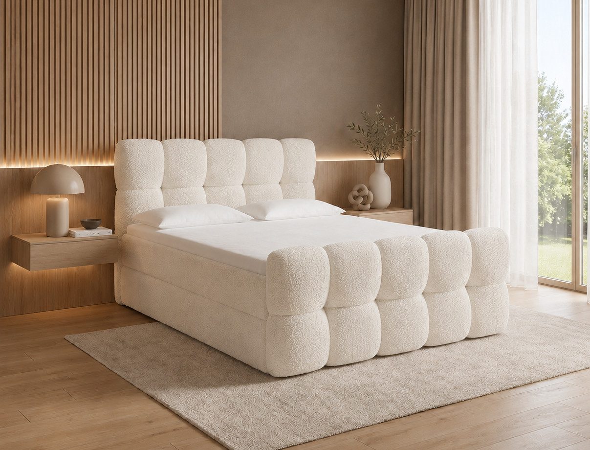 B&B Home Boxspringbett Boxbett Coriano III 180 cm 200 cm (inkl zwei Bettkästen, Multipocket-Matratze und Topper)