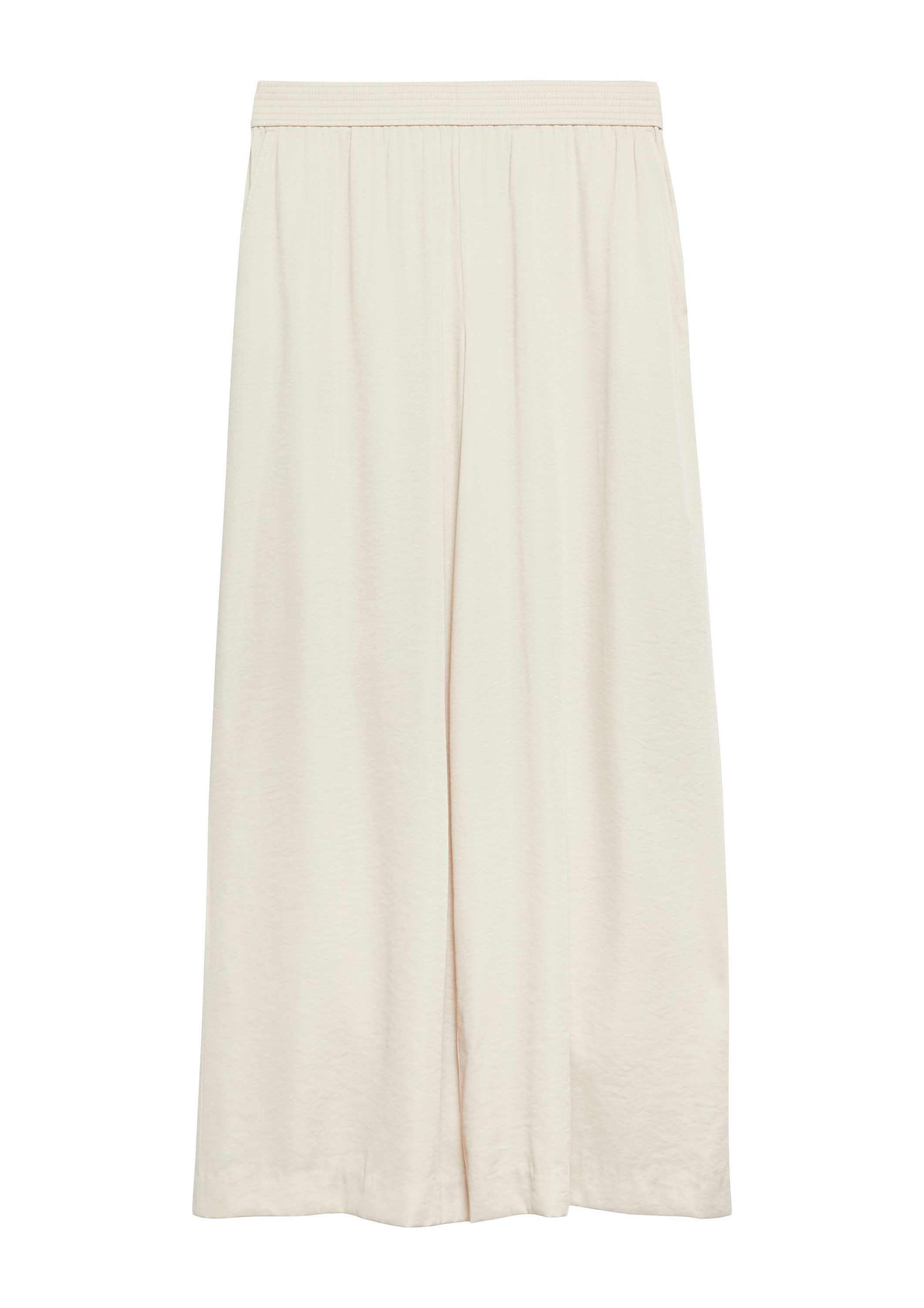comma Chinos Hose Strukturierte Wide-Leg-Hose aus Viskosemix