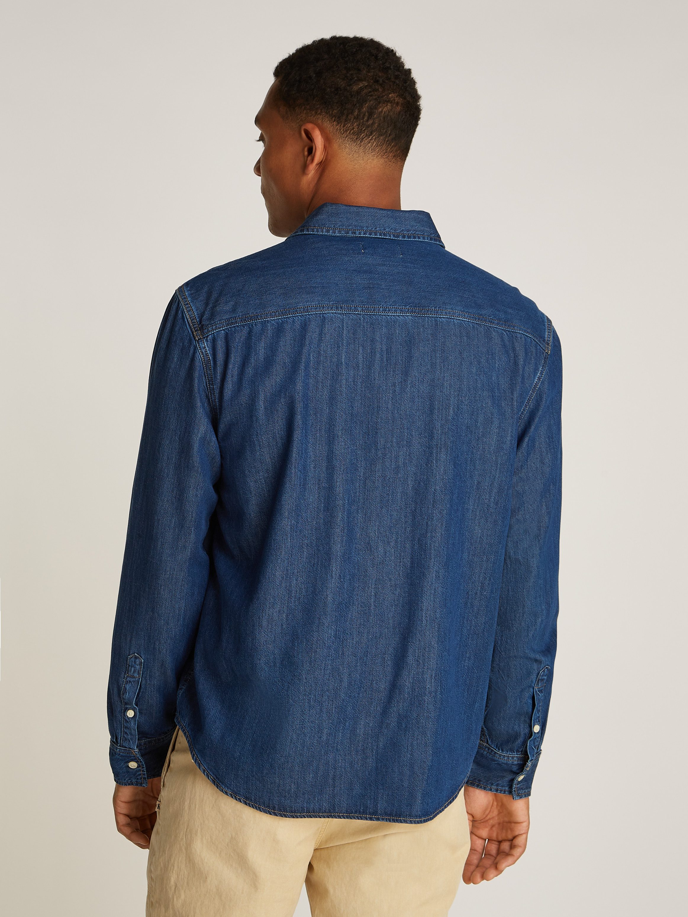 Calvin Klein Jeans Jeanshemd REGULAR DENIM SHIRT Logostickerei, Brusttasche günstig online kaufen