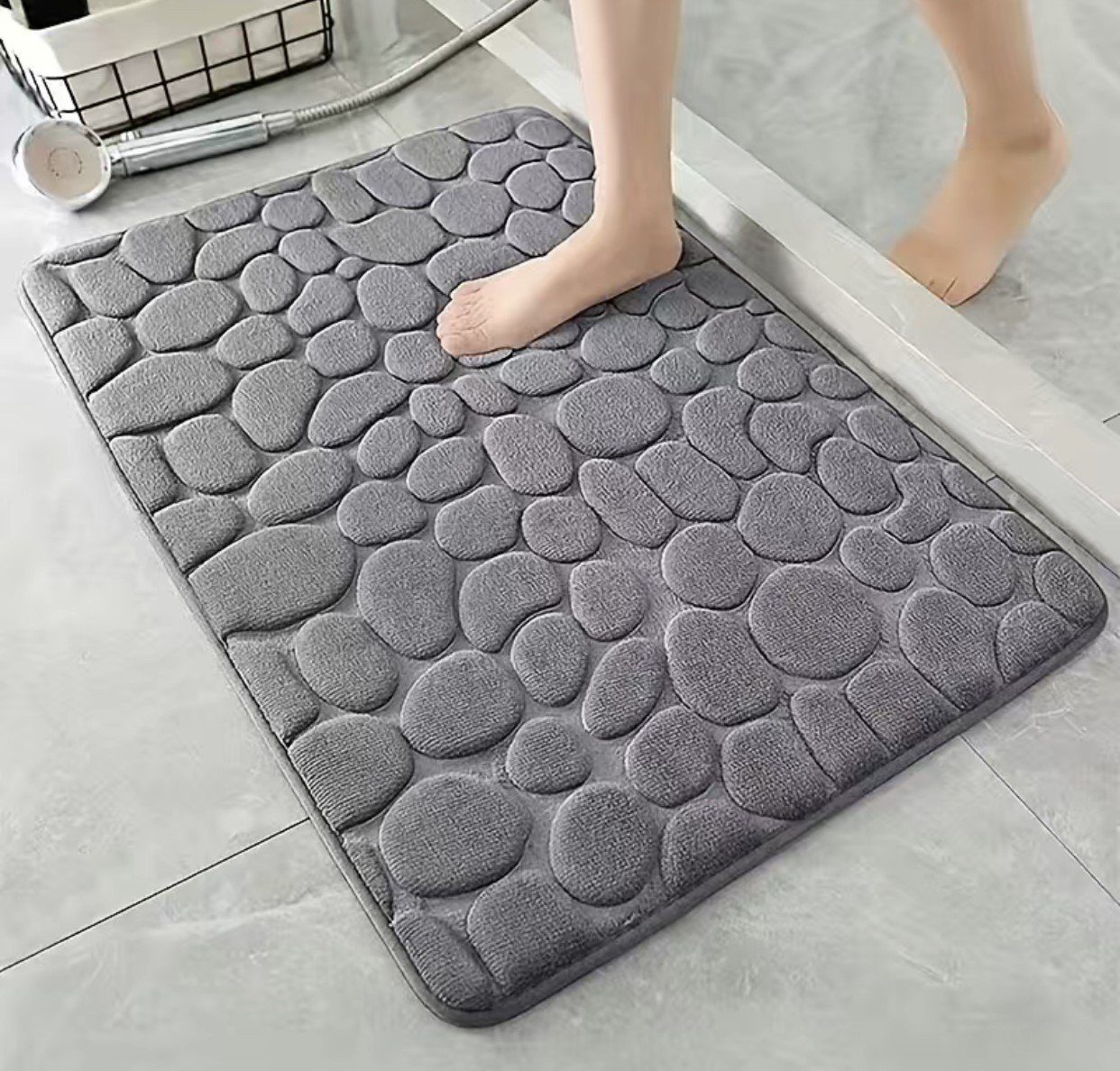 DENU-Home Badematte Badezimmerteppich Badematte Memory Foam, rutschhemmend, Memory Schaum, Fußbodenheizunggeeignet, schnell trocknend, Polyester