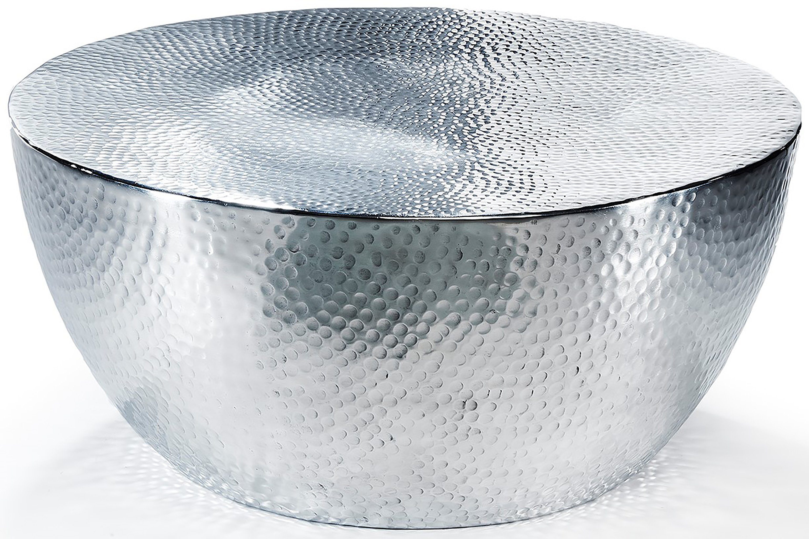 Kobolo Beistelltisch aus (silber, Tisch SPARKLE Metall gehämmertem Ablagetisch 1-St)