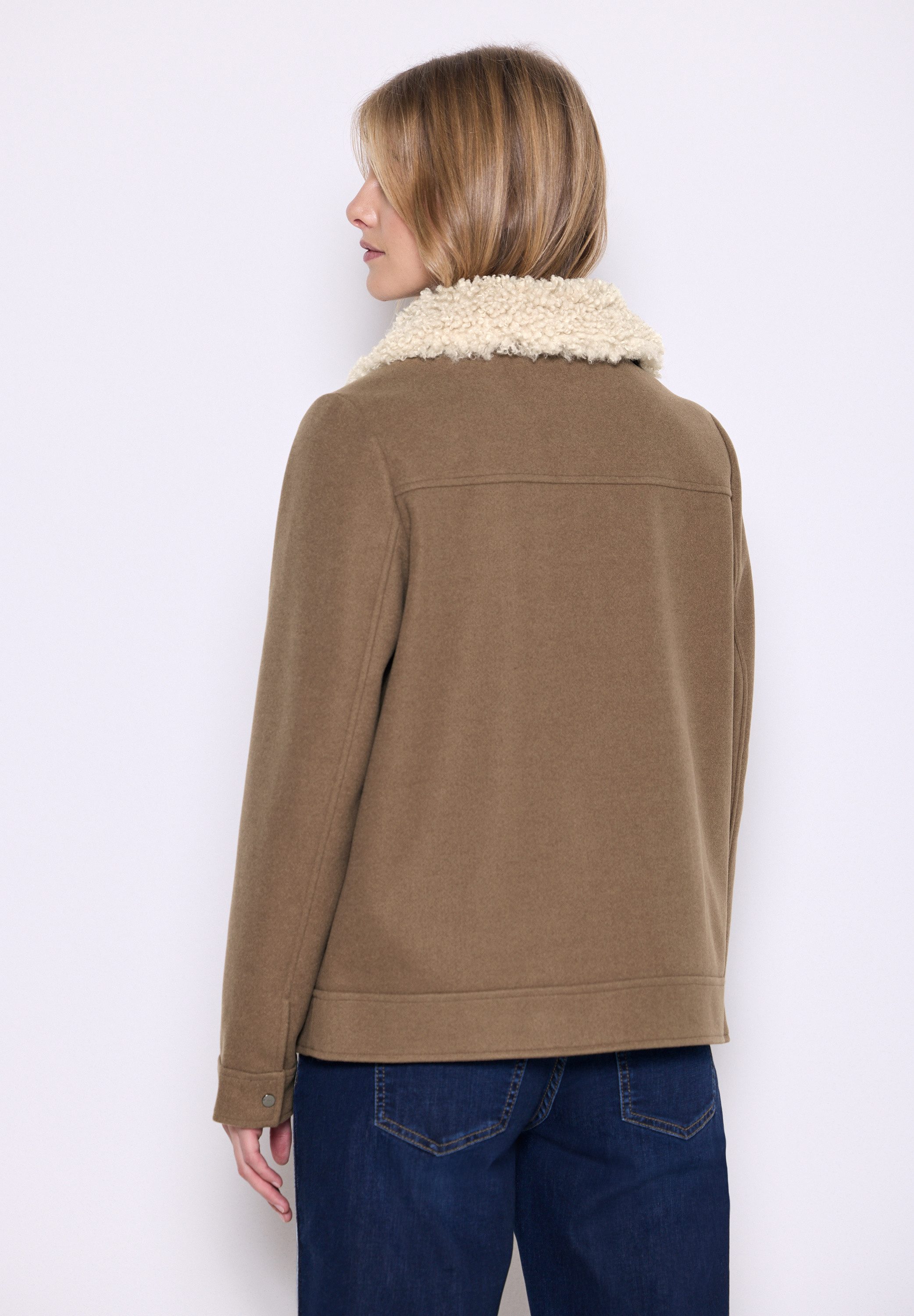 STREET ONE STUDIO Fellimitatjacke mit Kragen günstig online kaufen