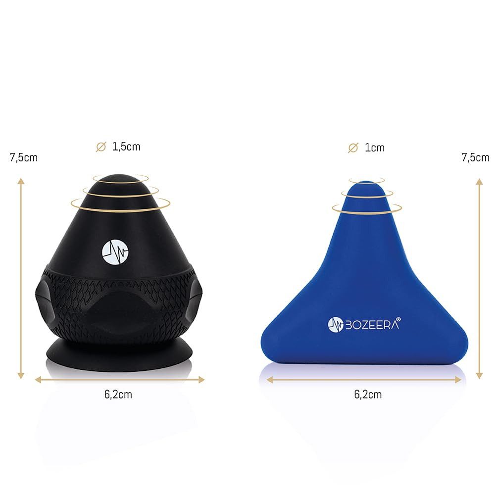 BOZEERA Massageball Triggerpunkt Drücker Set mit Saugnapf, Für Muskelschmerzen & Verspannungen, 2x Triggerpunkt Massagegerät, Inkl. Video, Booklet & Tasche