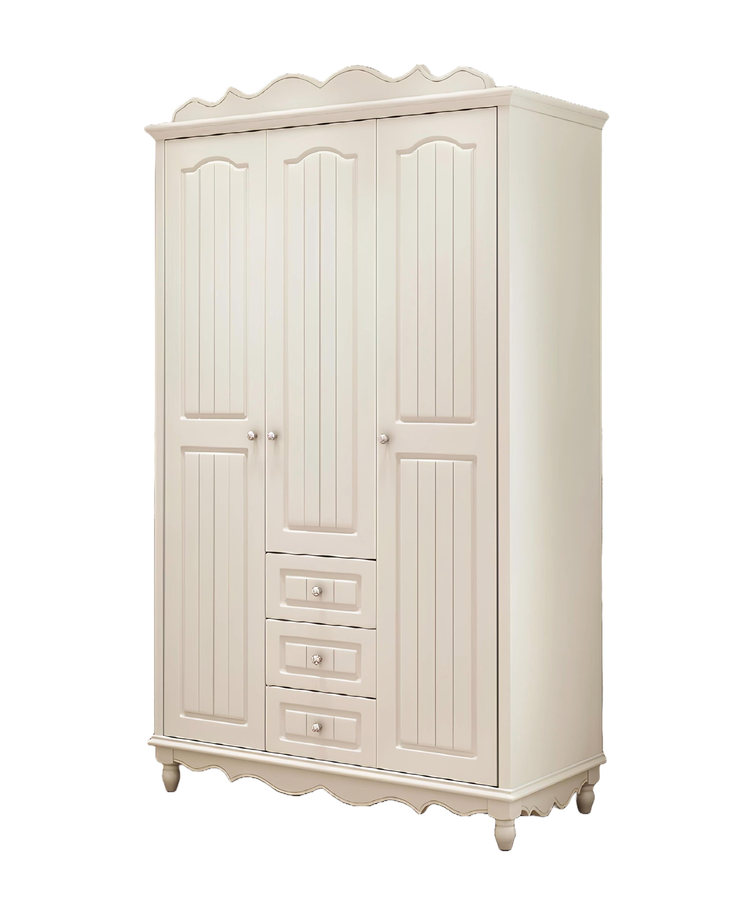 Xlmoebel Kleiderschrank Holzstuhl in Weiß im klassischen Landhausstil für das Esszimmer (Kleiderschrank) Hergestellt in Europa