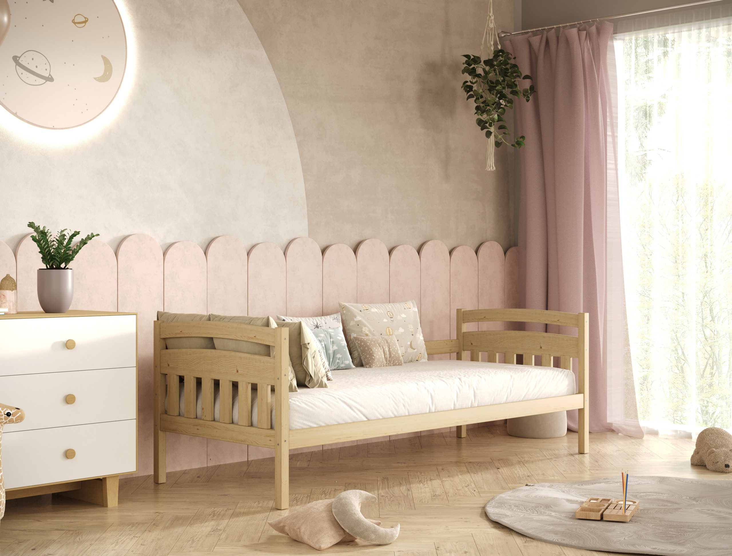 Raumhirsch Furniture Kinderbett Tosia – Jugendbett Kinderzimmer (Bett für Jungs & Mädchen, Einzelbett und Lattenrost), verschiedene Farben