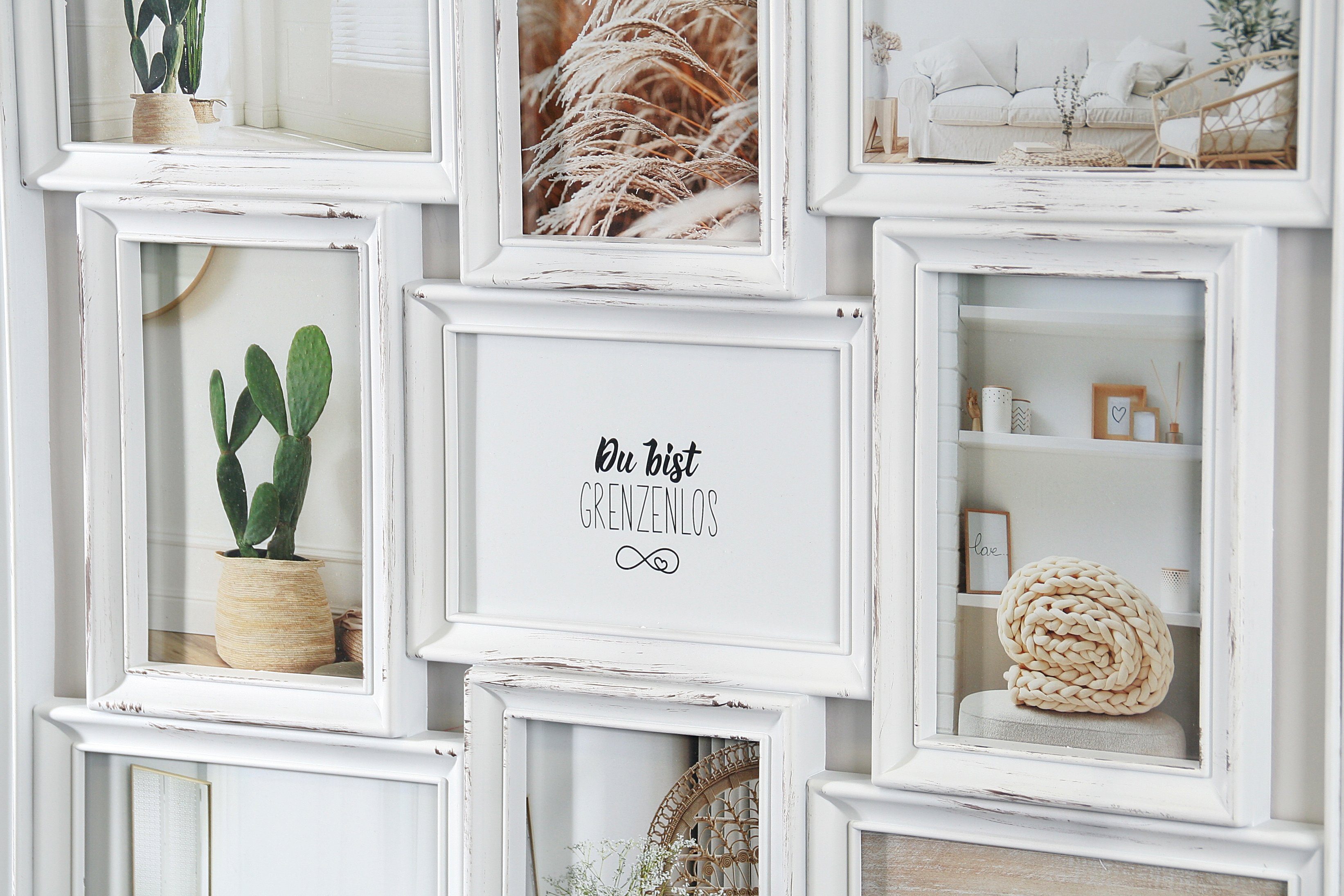 Wackadoo Living Bilderrahmen Collage Fotogalerie mit Glasscheiben im Vintag günstig online kaufen