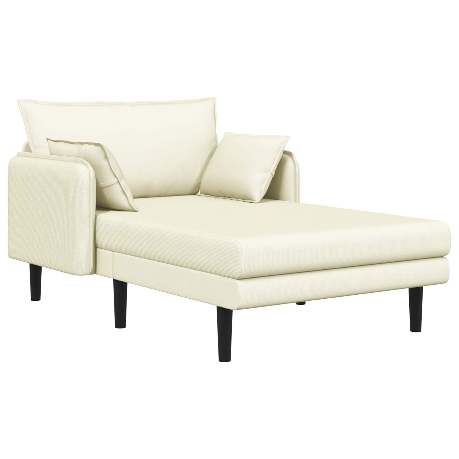 vidaXL Chaiselongue Große Chaiselongue Creme Cordstoff, 1 Teile