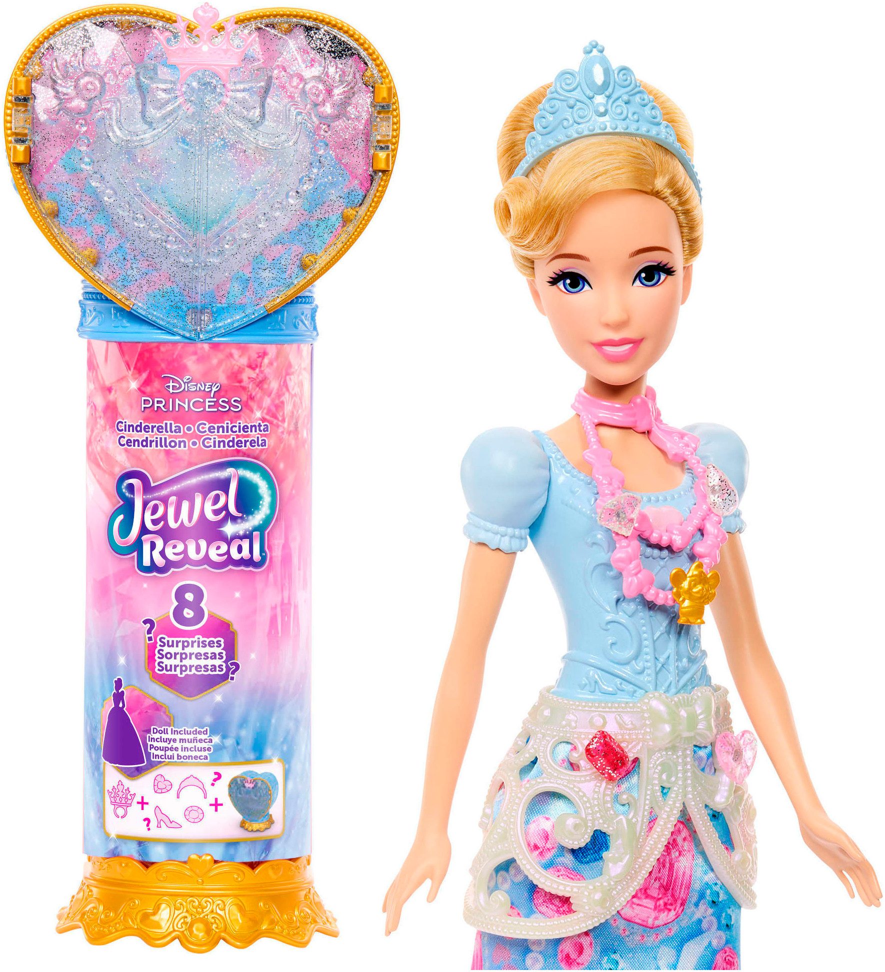 Mattel® Anziehpuppe Disney Prinzessin, Juwel Reveal Cinderella Puppe