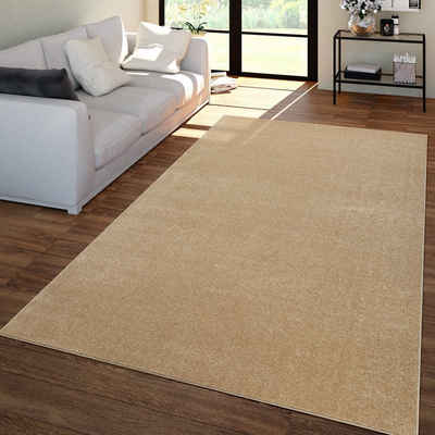 Teppich Wohnzimmer Teppich Kurflor Unifarbendes Design Modern Und Zeitlos, TT Home, Läufer, Höhe: 12 mm