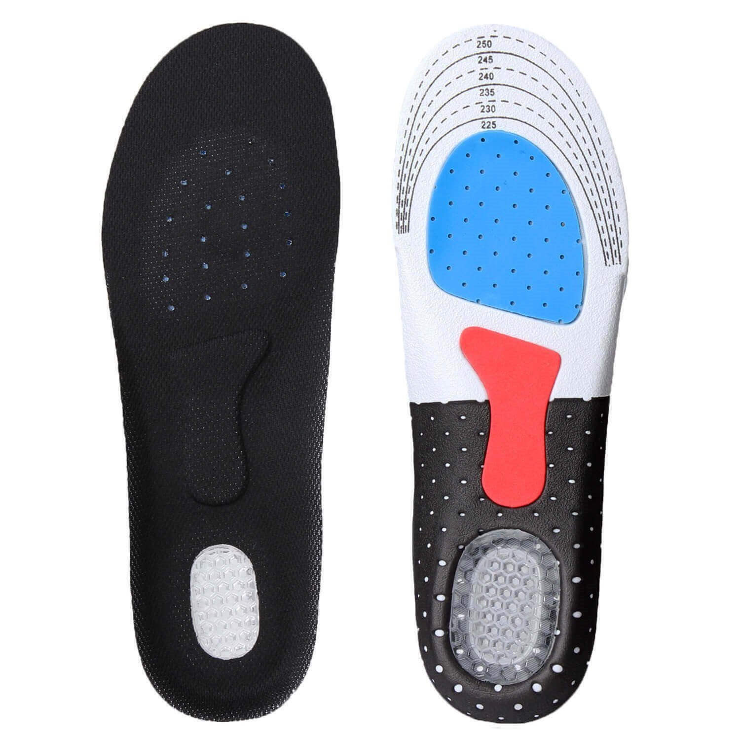 COOL-i ® Barfußsohlen, Orthopädische Einlegesohlen gegen Fersensporn: Sport, Schwarz (35-45)