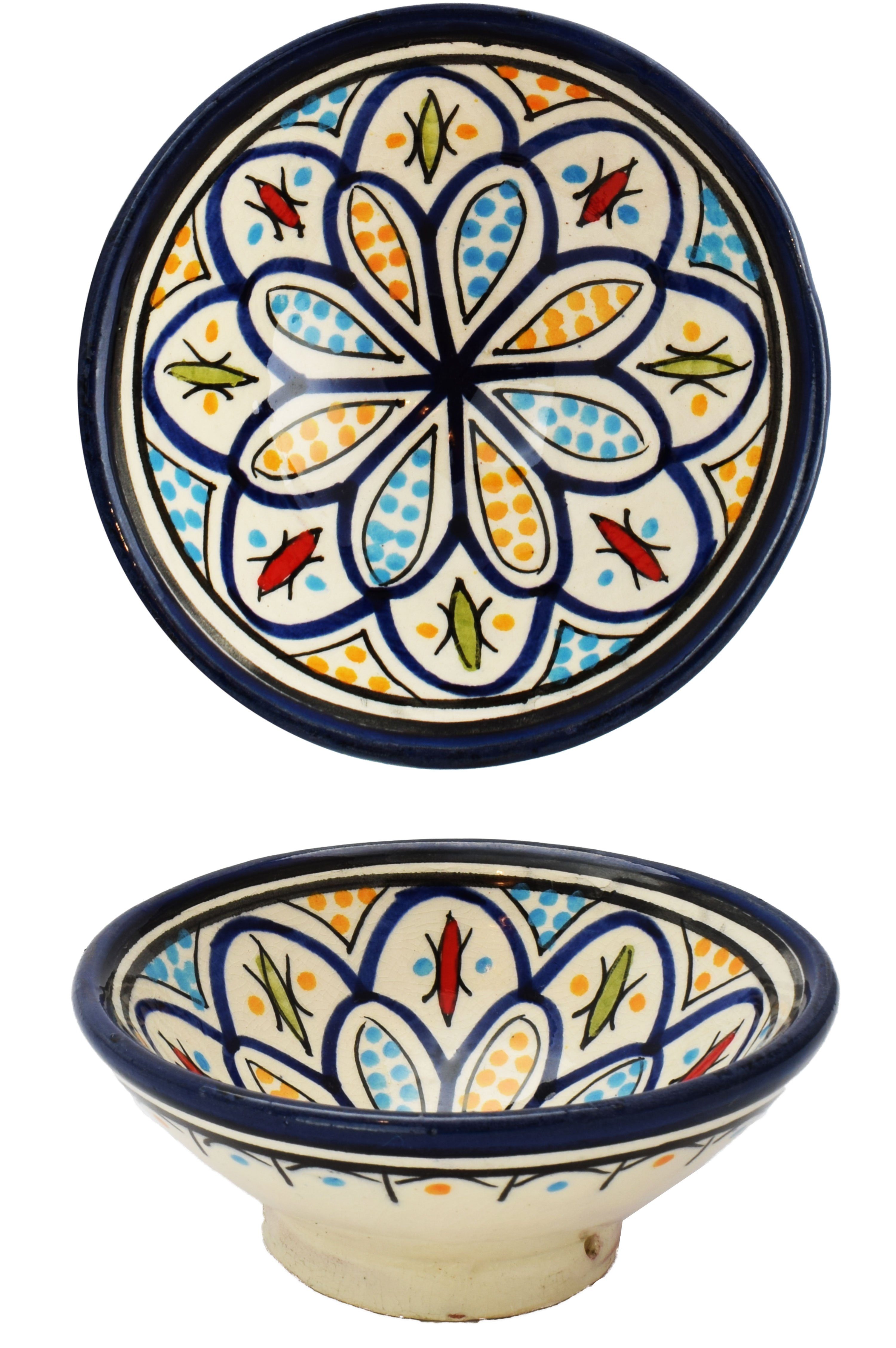 Marrakesch Orient & Mediterran Interior Dipschale Marokkanische Keramikschale Amaru handgefertigt aus Keramik 13 cm, Keramik, (1-tlg), Handbemalt
