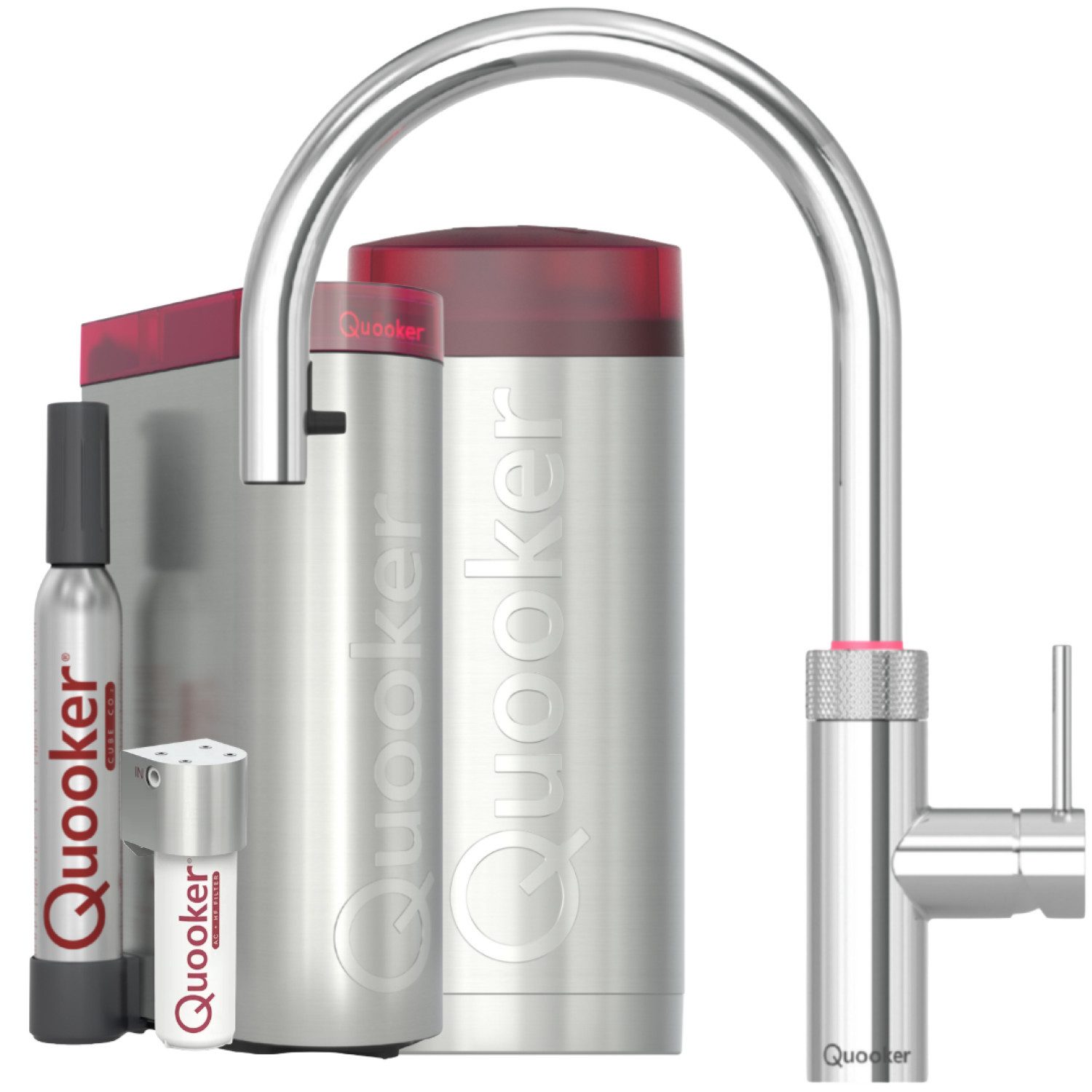 QUOOKER Küchenarmatur Flex Round Set COMBI Reservoir CUBE verchromt FXRCHR COMBI CUBE2 *inkl. 7 JAHRE GARANTIE*
