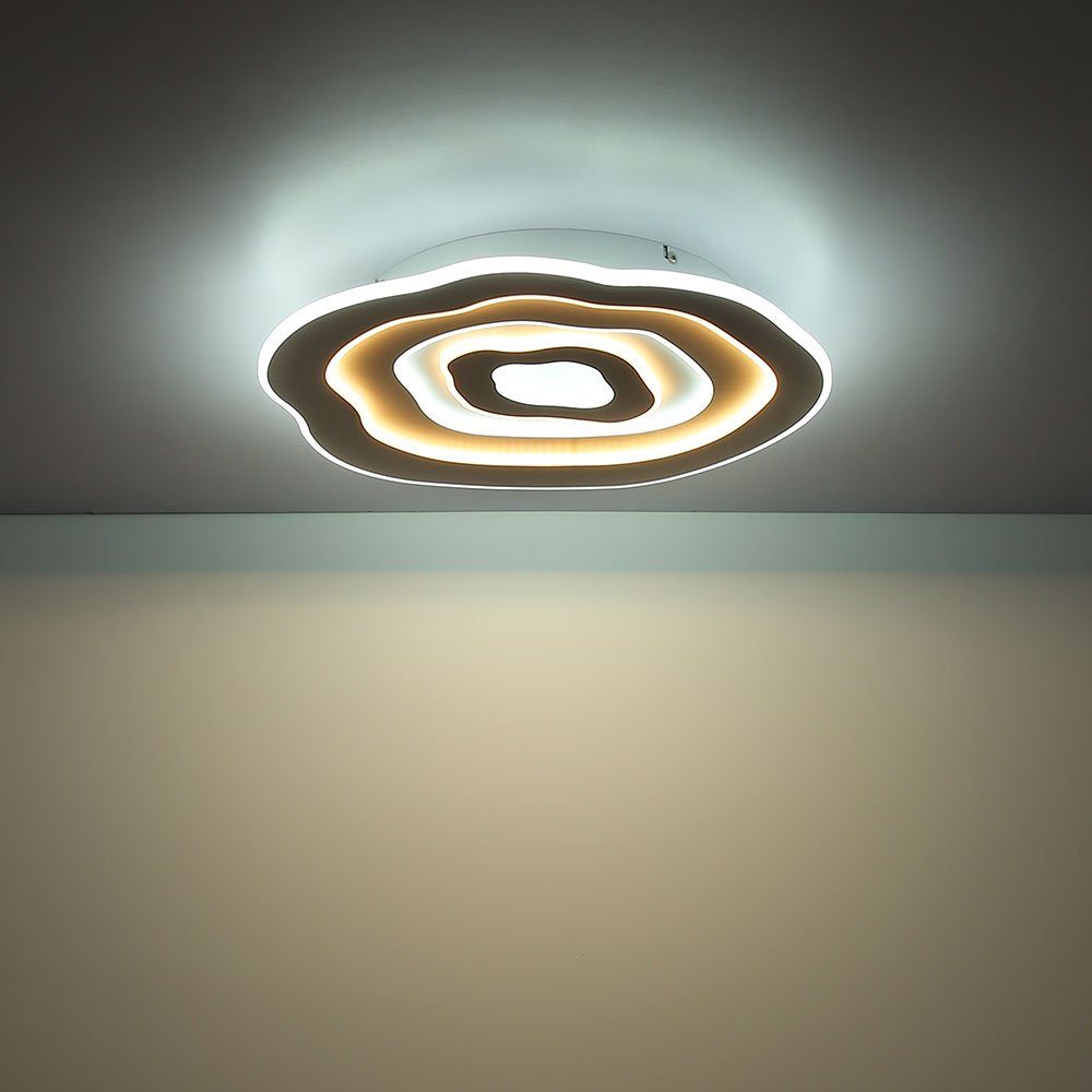 LED Deckenleuchte, Wohnzimmerleuchte LED Deckenleuchte 48 Deckenlampe Metall L Weiß-matt Globo