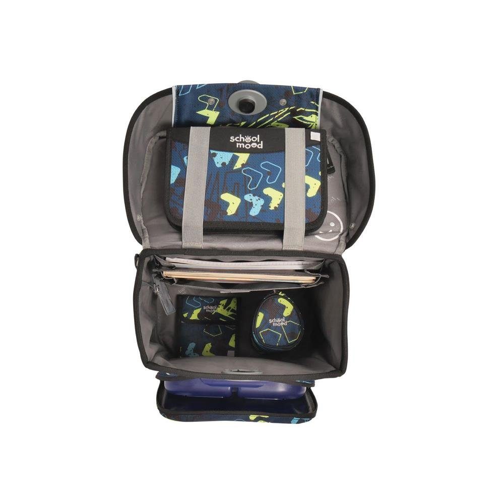 SCHOOL-MOOD® Schulranzen Champion Maxx (Set, 7-tlg., mit Turnbeutel, Etui, Schlamperrolle, Brustbeutel, Brotdose, Patchies), 21 Liter, für Grundschule