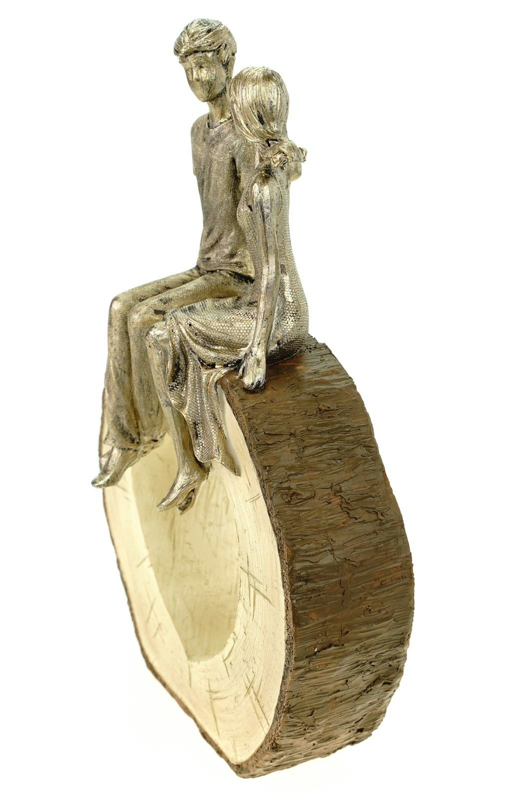 Dekofigur Sockel Herzform bronzefarben G. Liebespaar auf cm 28 Wurm