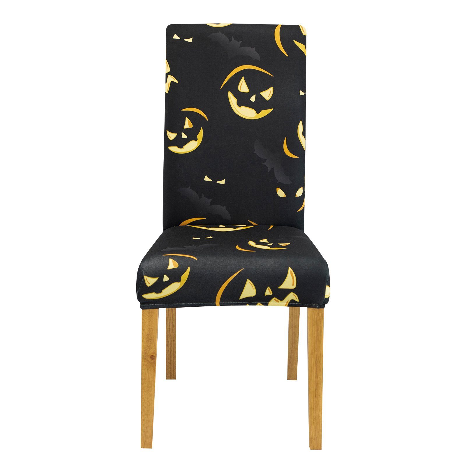 BTTO Stuhlhusse Stuhlhusse Stretch,Halloween Hussen für Stühle,1/2/4/6er, Spandex Stuhlüberzug,für Halloween Party Dekoration Küche Bar Hotel