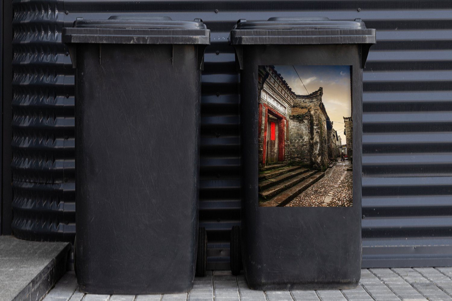 Mülleimer-aufkleber, Stadt St), Altes Liuken Dorf MuchoWow Abfalbehälter Mülltonne, chinesischen Wandsticker (1 in der Sticker, Fuzhou Container,