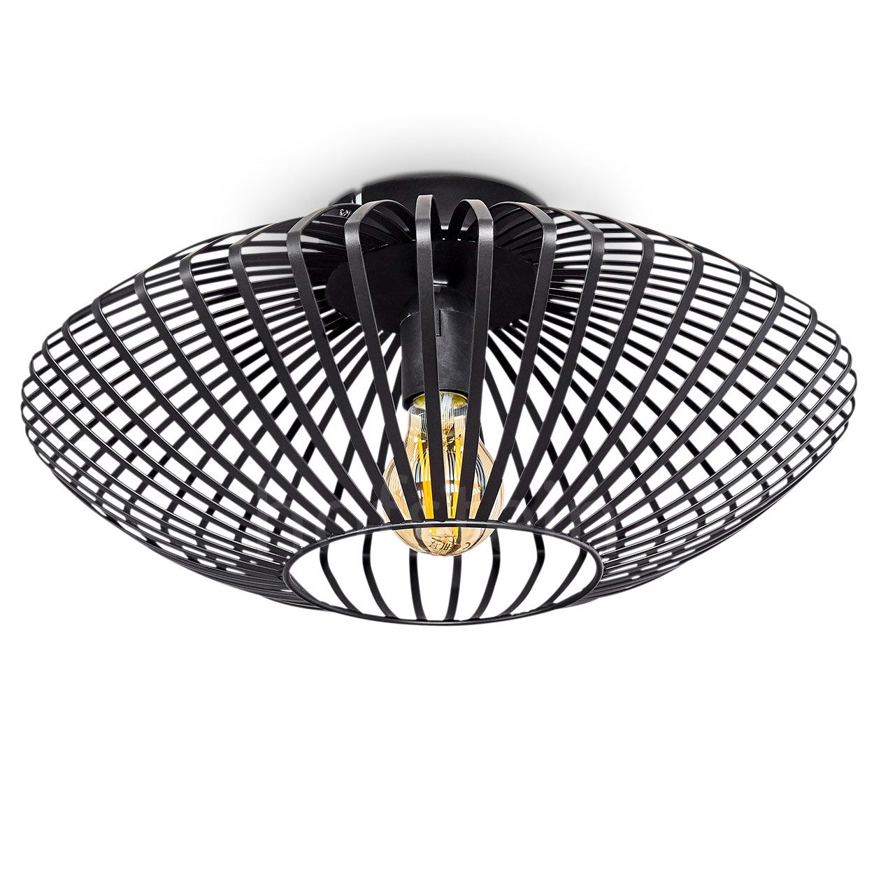 hofstein Deckenleuchte »Pieris« Deckenlampe aus Metall in Schwarz, ohne Leu günstig online kaufen