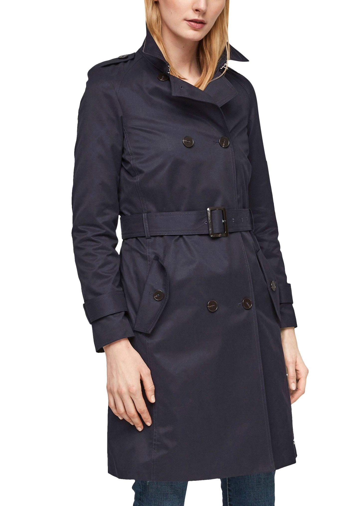 s.Oliver Trenchcoat (2-tlg., mit abnehmbarem Gürtel) mit kontrastierten ...