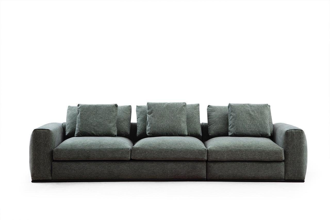 JVmoebel 4-Sitzer Wohnzimmer Sofa 4 Sitzer Moderne Couch Polster Sitzer Sofa grün Holz, 1 Teile, Made in Europa
