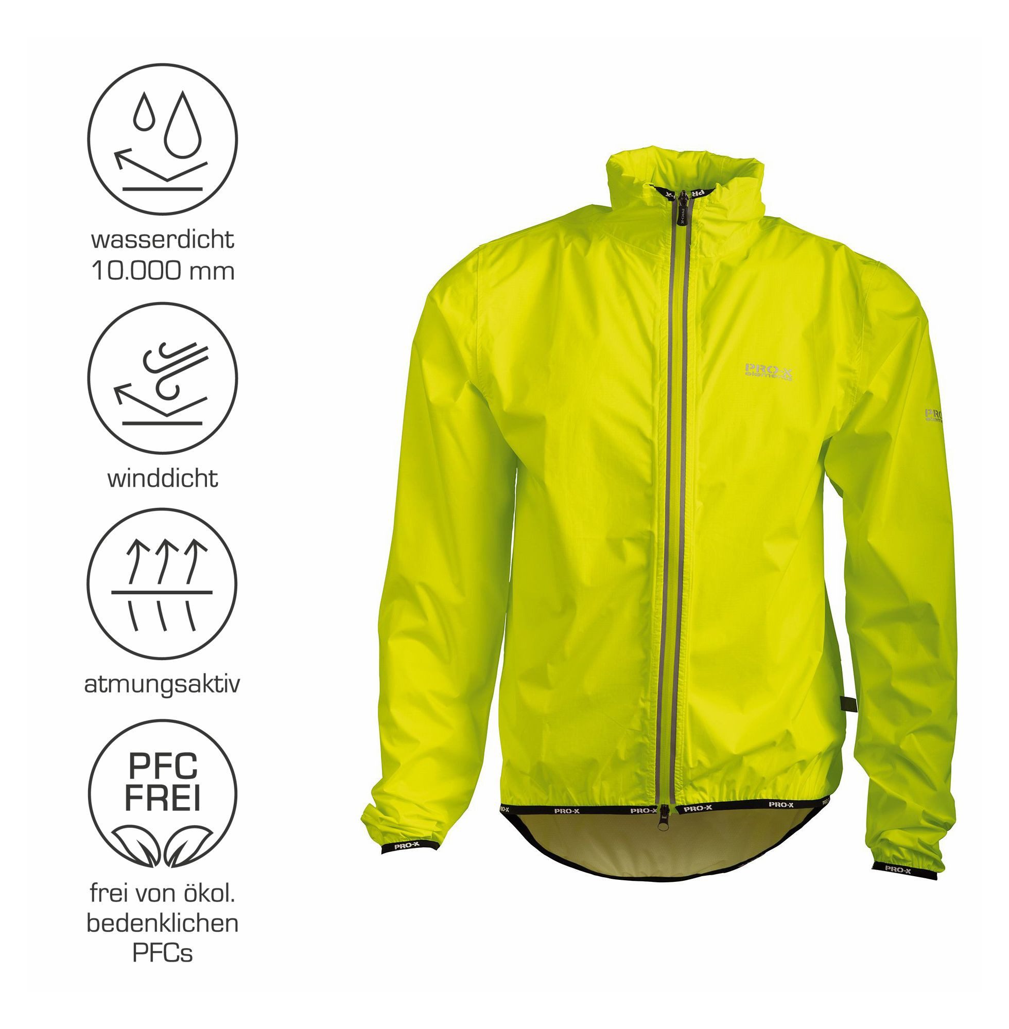 PRO-X ELEMENTS Fahrradjacke AIR JACKET ultraleicht, Helmkompatibel, verlängerter Rücken Wasserdicht, atmungsaktiv, winddicht, verschweißte Nähte