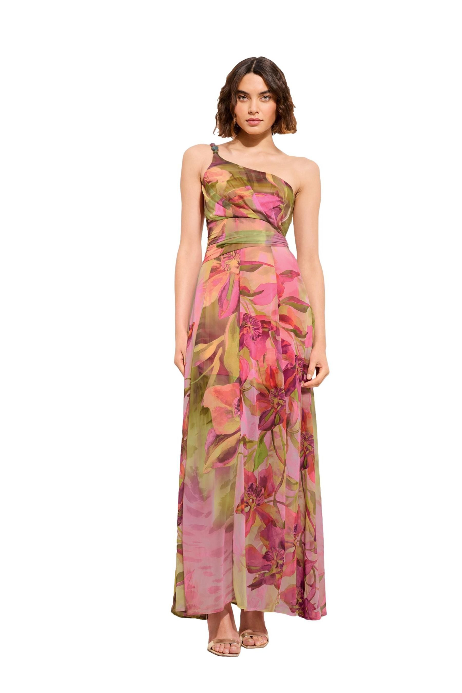 LIPSY Maxikleid Lipsy Oneshoulder-Maxikleid mit Perlen, Regular (1-tlg)
