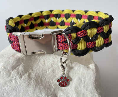 Wandtattoodesign Hunde-Halsband Halsband Nylon geflochten Gratis Pfotenanhänger und Aufkleber, verschiedene Größen Handgemacht