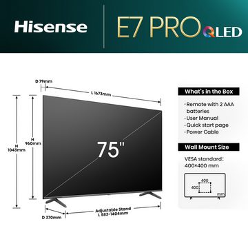 Hisense 75E77NQ PRO QLED-Fernseher (189 cm/75 Zoll, 4K Ultra HD, Smart-TV)