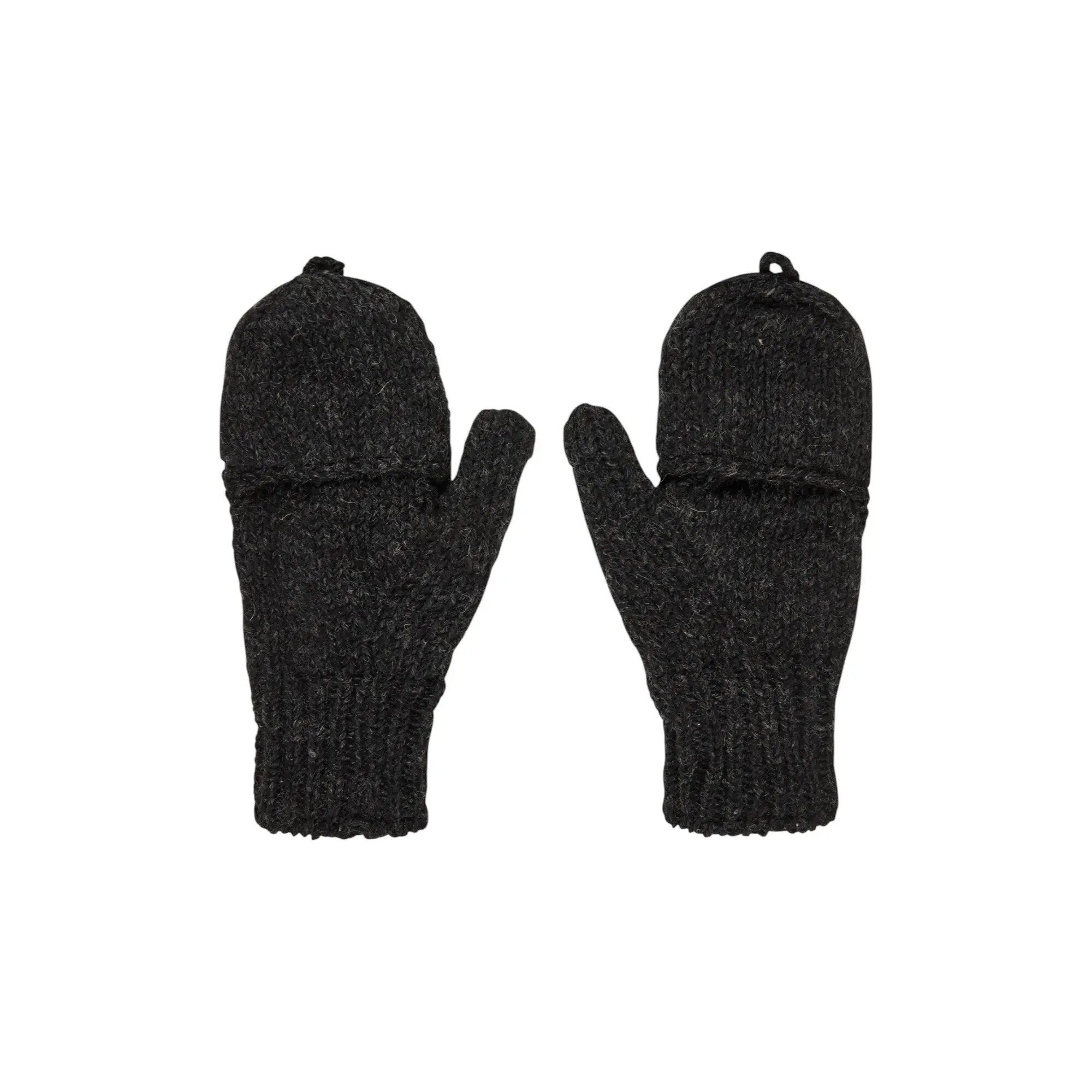 THC Natural Line Strickhandschuhe THC Klapphandschuhe 509 anthrazit (1-St., 1 Paar) abklappbare Fingerspitzen