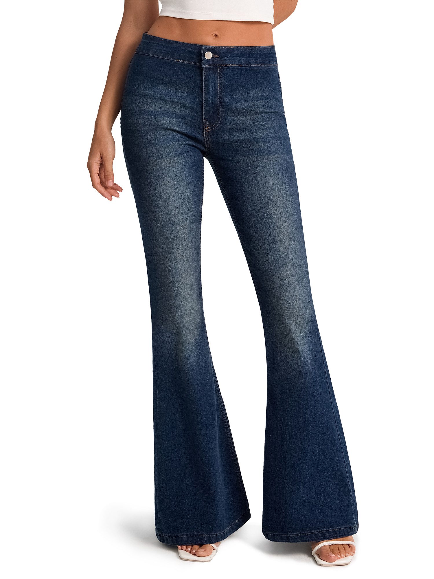 Imily Bela Schlagjeans Damen Formende Schlagjeans (Packung, 1-tlg., 1per-Pack) elastisch