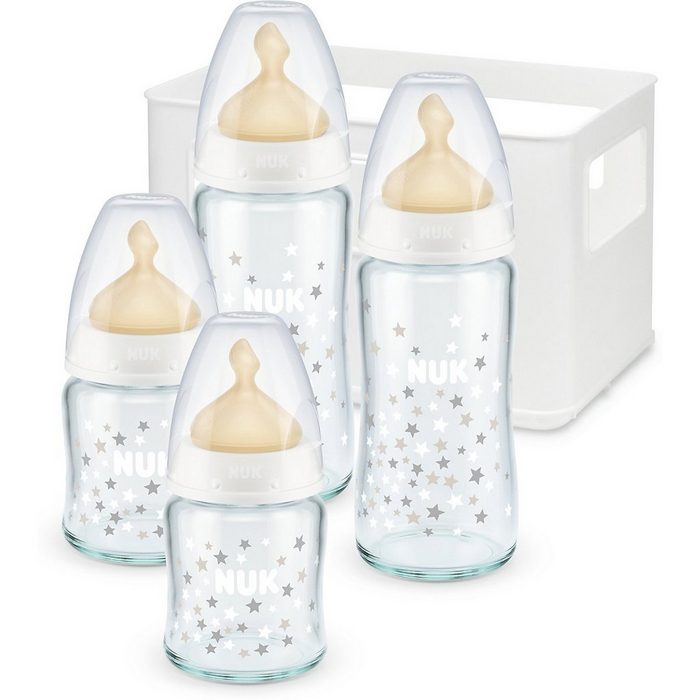 NUK Babyflasche NUK First Choice+ Glasflaschen Set mit Temperature