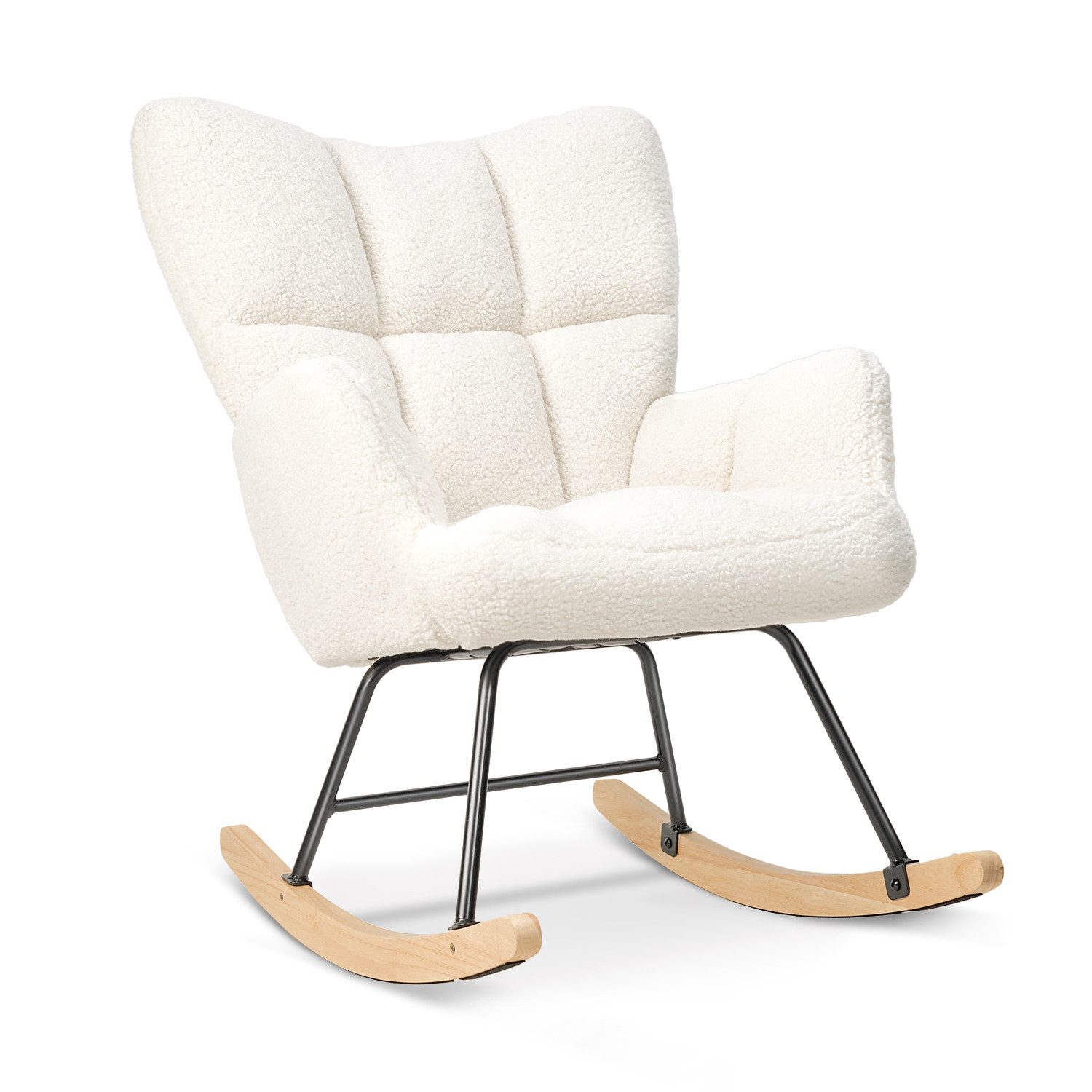 HawthyHome Schaukelstuhl gepolstert Relaxsessel für Wohnzimmer günstig online kaufen