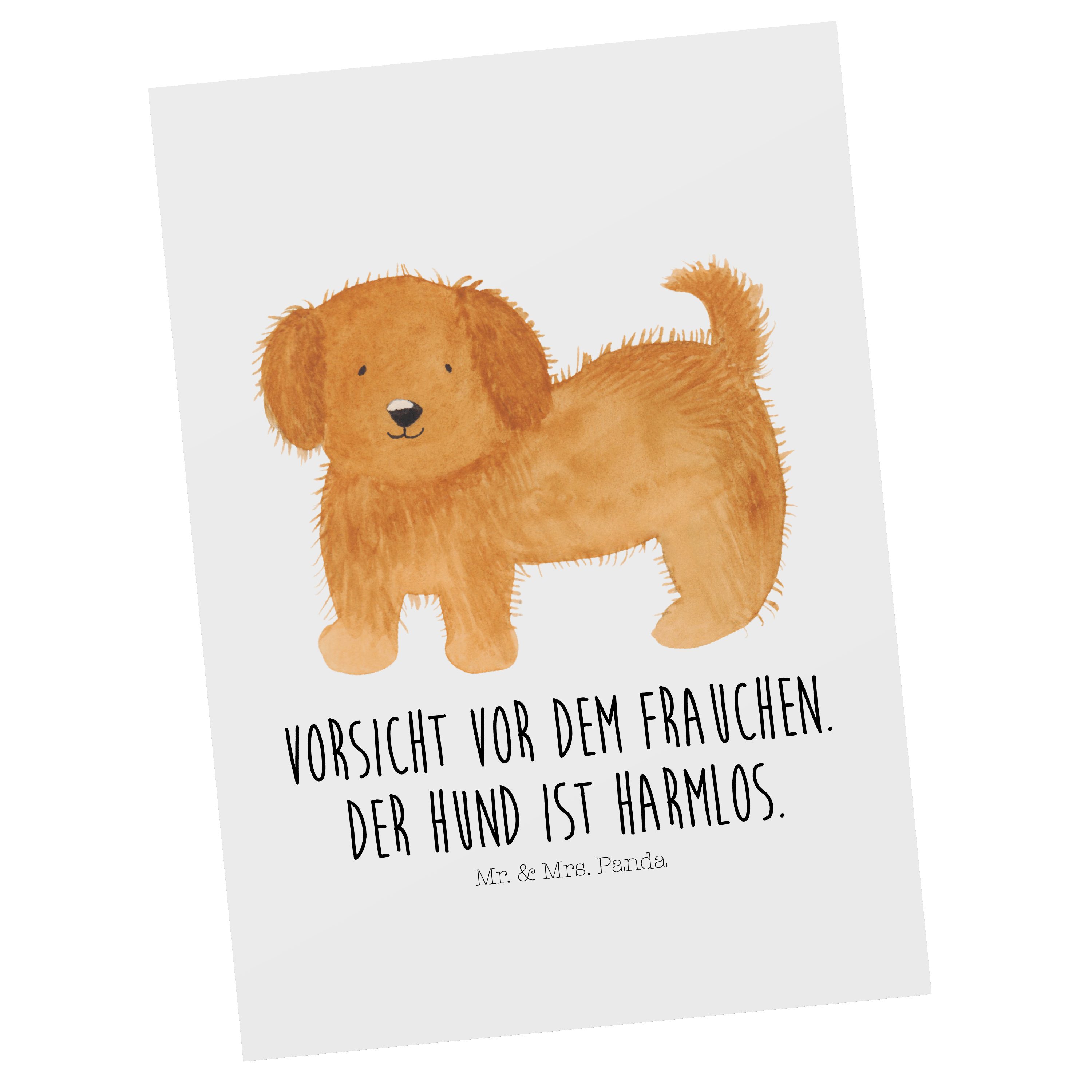 Dankeskar Geschenk, Mrs. - - Einladung, Ansichtskarte, Mr. Hund & Panda Postkarte flauschig Weiß