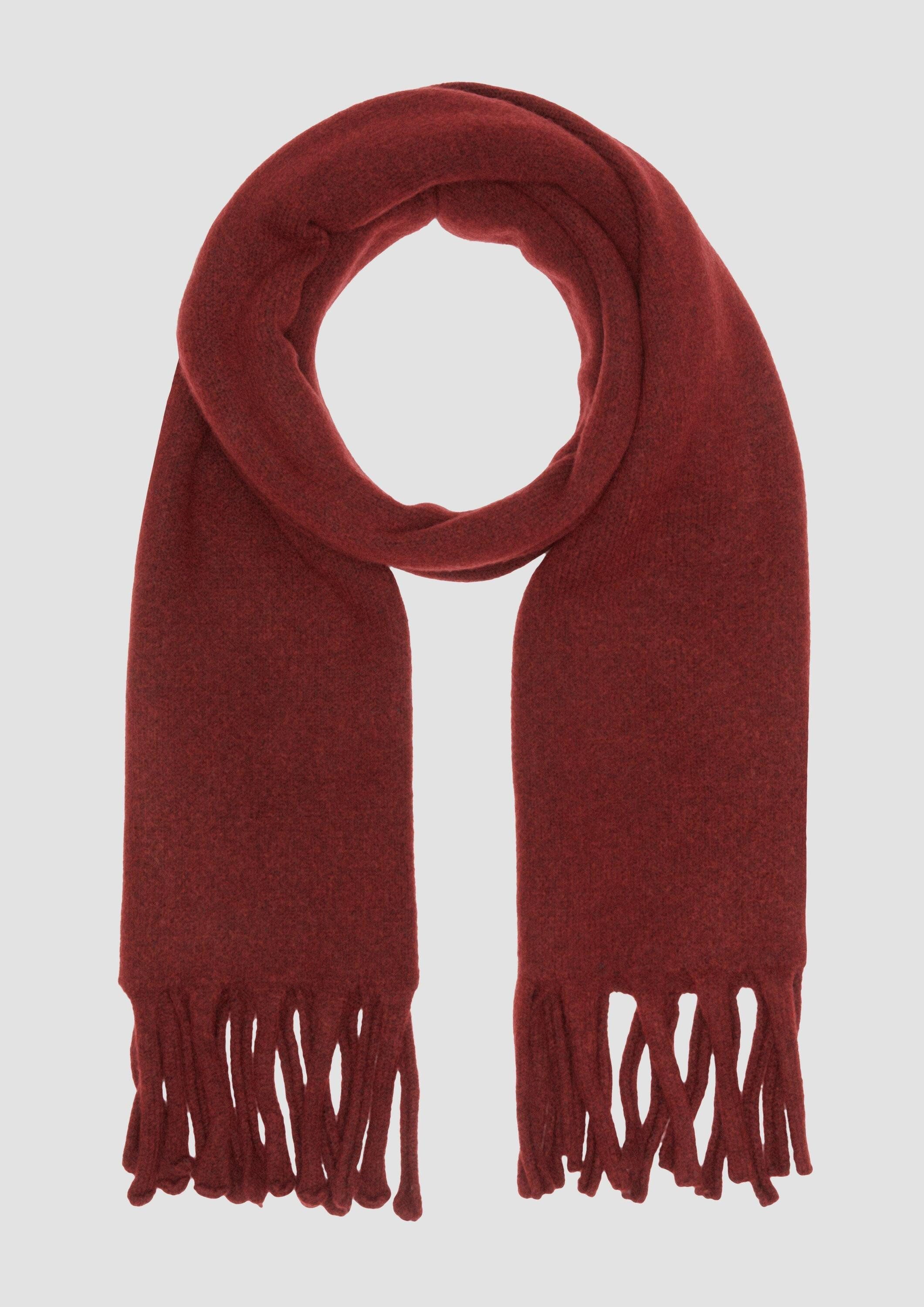 s.Oliver Schal Tuch, Gestrickter Schal mit Fransen