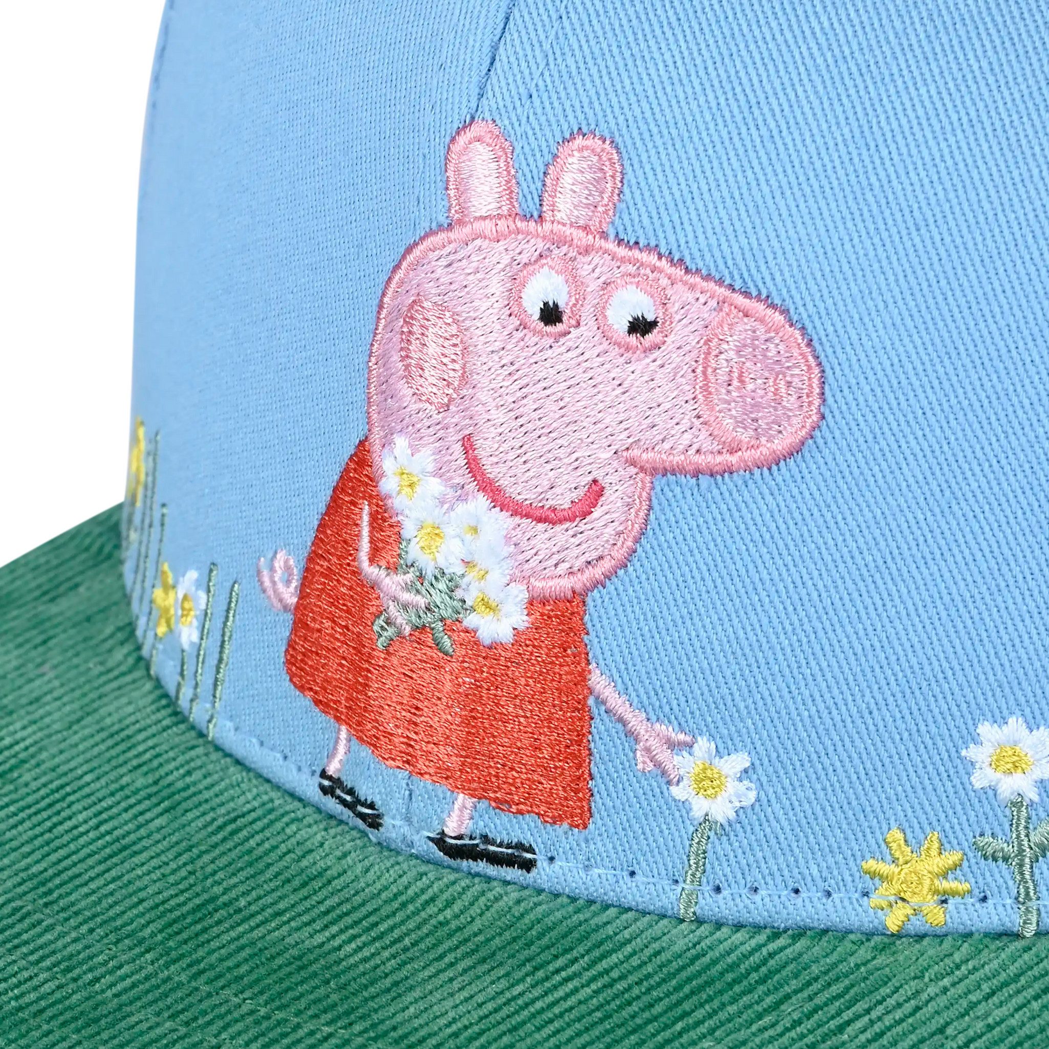 koaa Snapback Cap koaa - Peppa Wutz "Frühling" - Snapback Cap blue/green (Basecap, Basecap, Snapback Cap)