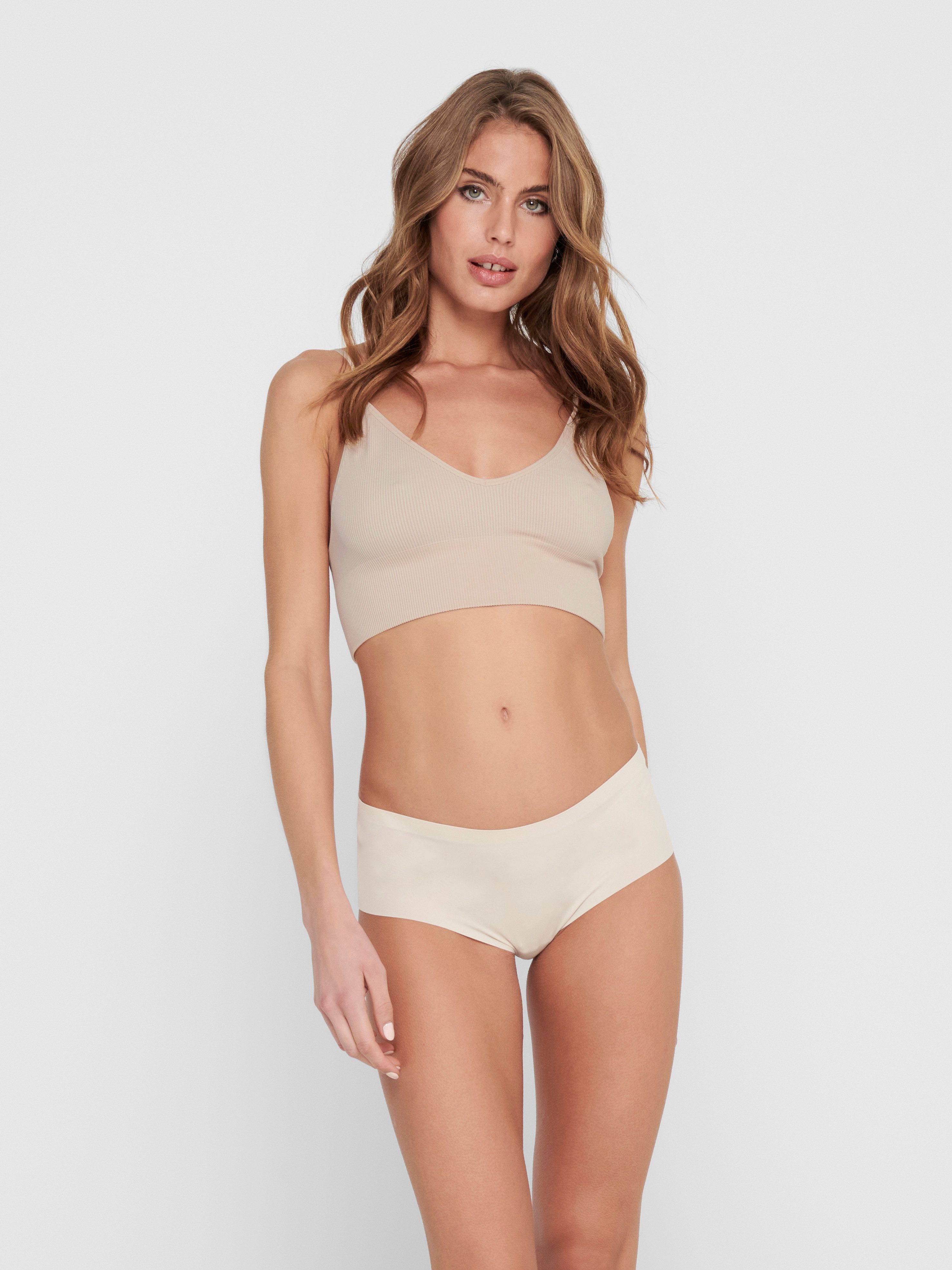 ONLY Bustier ONLVICKY RIB SEAMLESS V-NECK TOP NOOS Materialmix