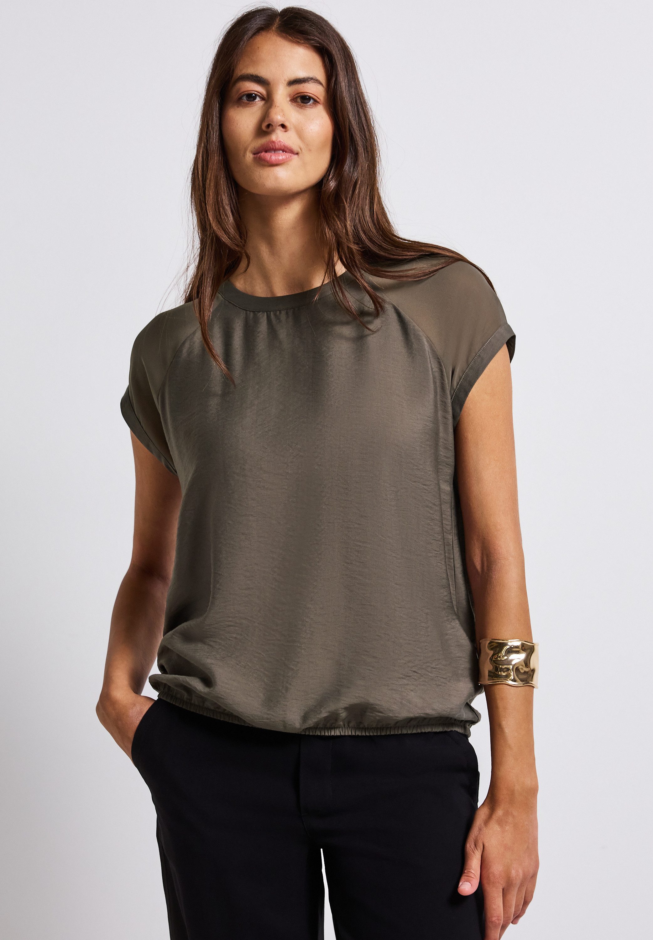 STREET ONE Blusentop mit Meshdetail günstig online kaufen