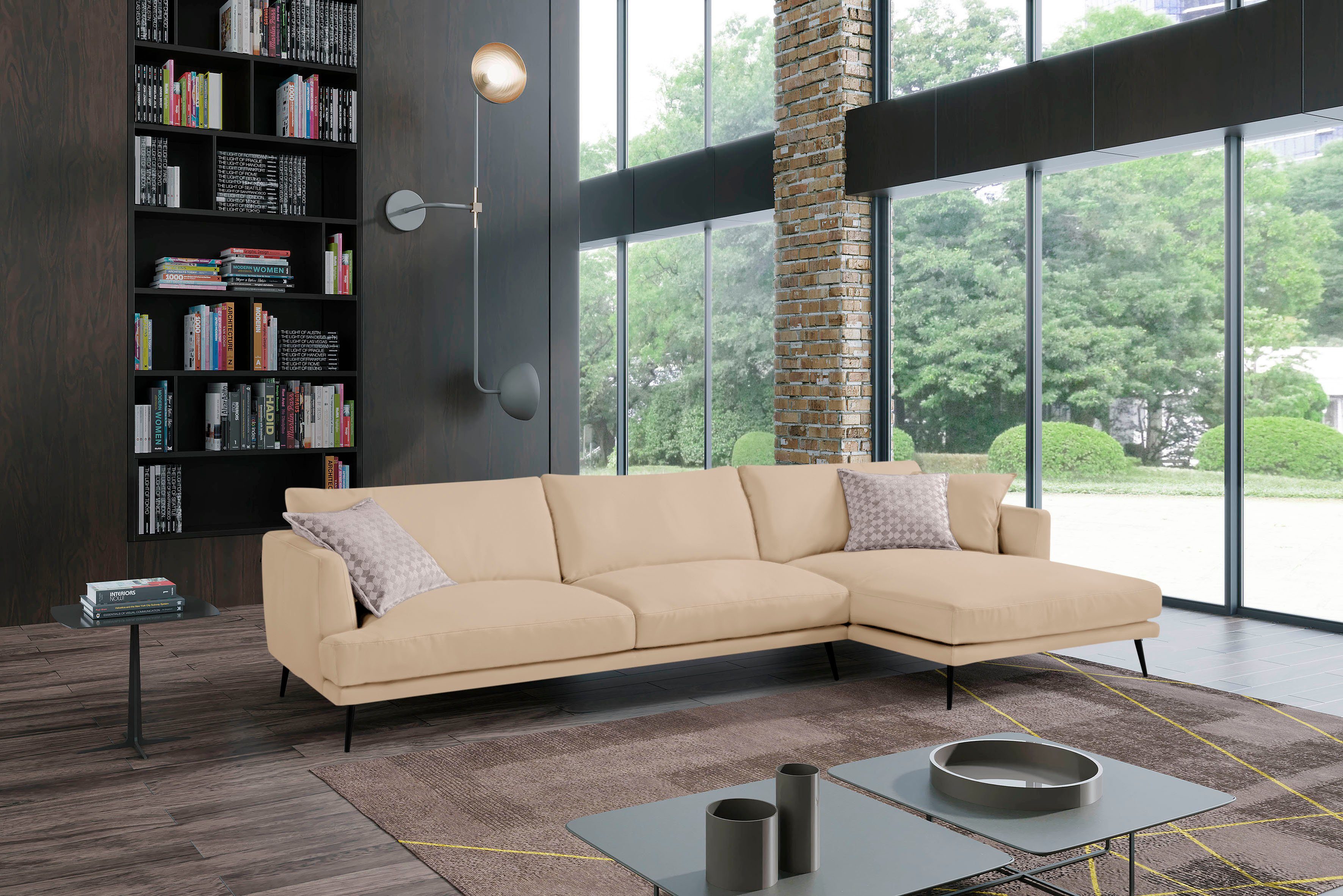 Egoitaliano Ecksofa Sophia, Designsofa mit extrakomfortablem Sitzkomfort, Breite 274cm, mit Daunenfederung, L-Form