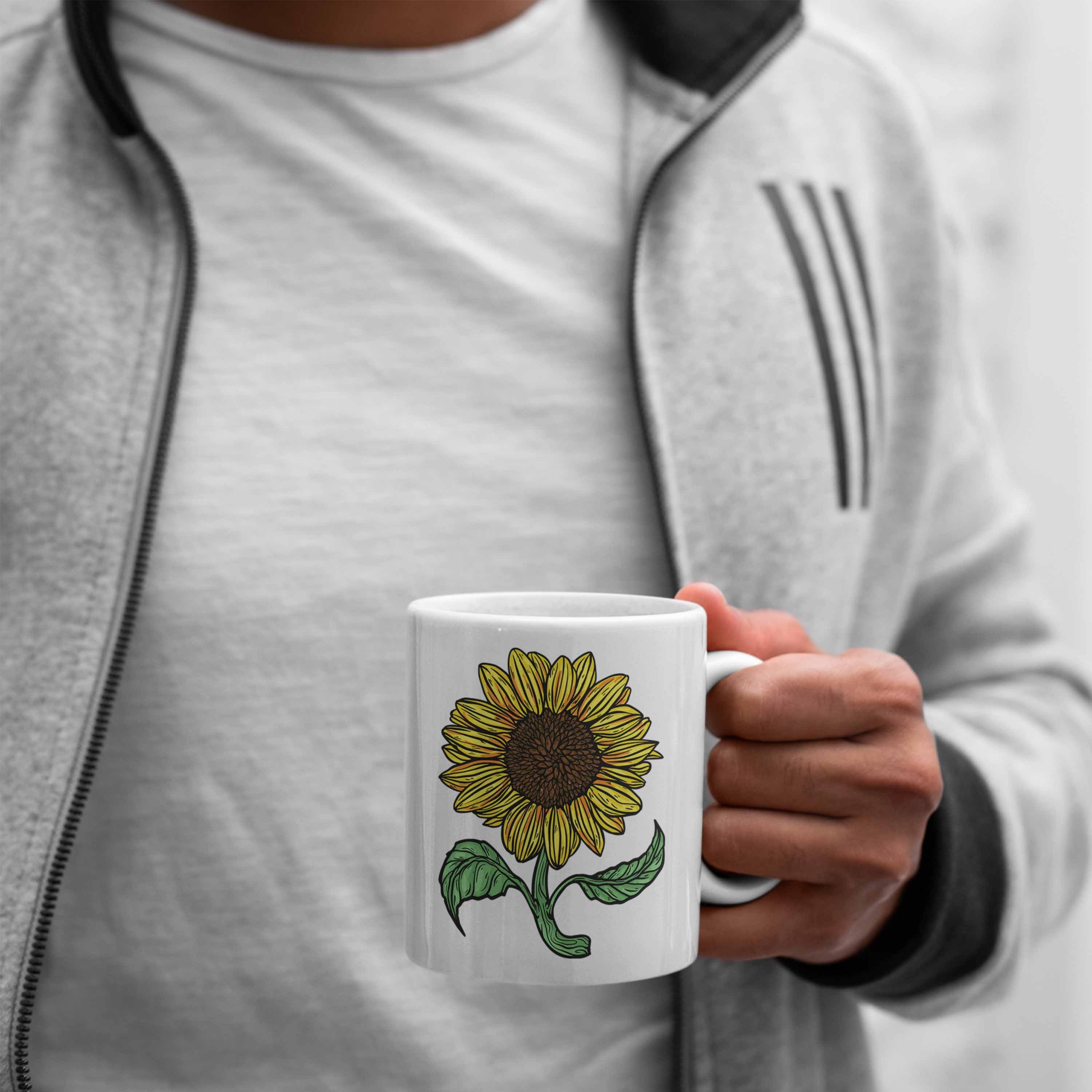 Tasse Geschenk für Lustige Sonnenblumenliebhaber Tasse Weiss Sonnenblume Trendation